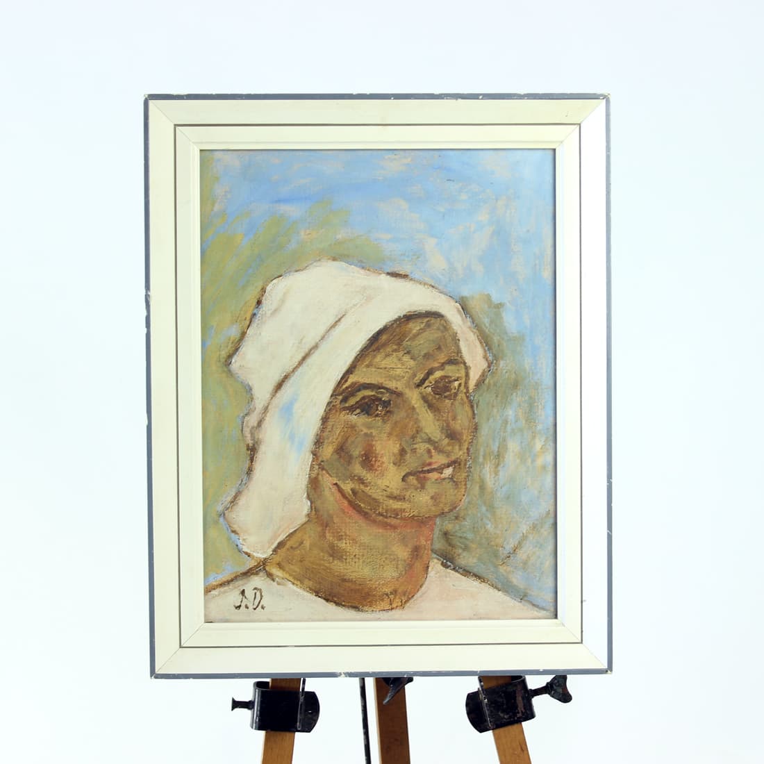 Portrait painting, multicolor, paper, Czechoslovakia, 1950s. - 123760