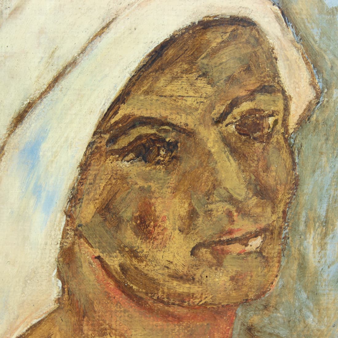 Portrait painting, multicolor, paper, Czechoslovakia, 1950s. - 123763