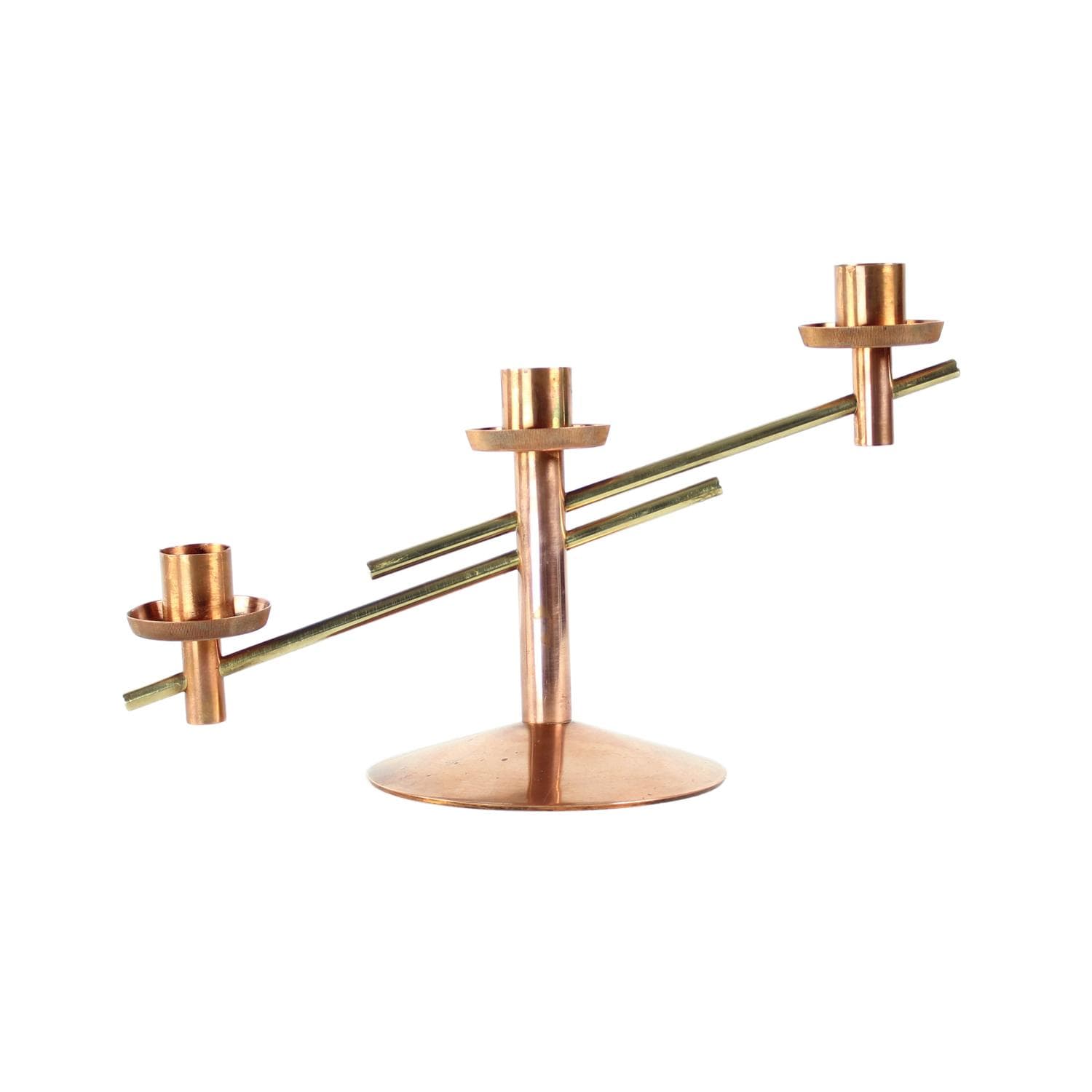 Candlestick, copper brass, Czechoslovakia, 1970s.