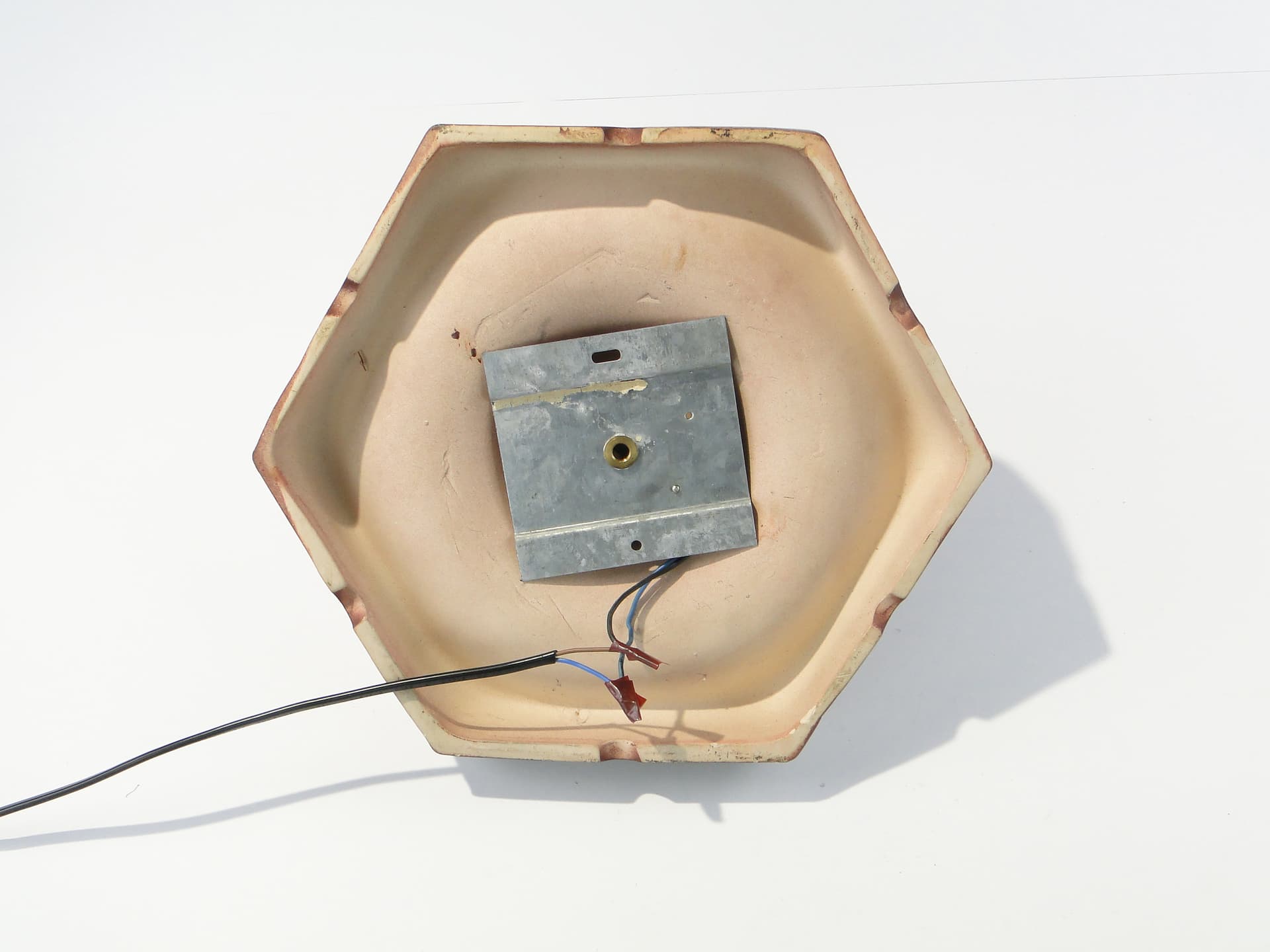 Kinkiet kaflowy czerwono- brązowy ceramika glazurowana Mid-Century - 123955