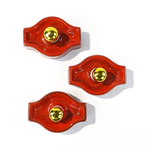 Zestaw 3 lamp ściennych ceramika glazurowana Mid-Century Modern l.50 - WYMIARY