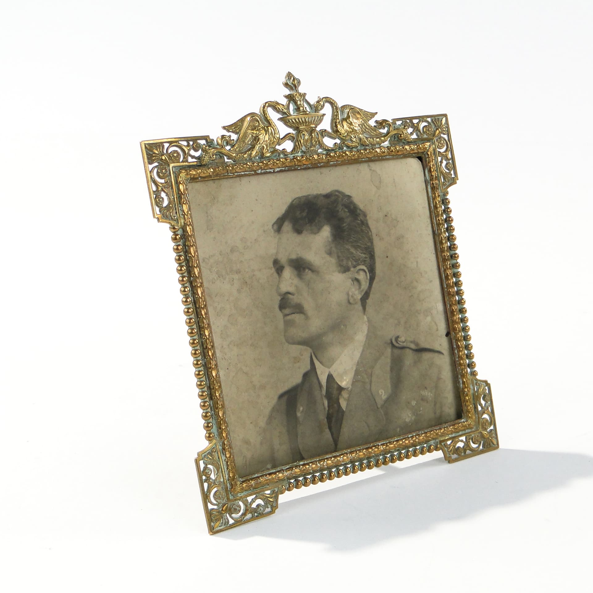 Ramka na zdjęcie z łabędziami, Francja ok 1880 r. - 123996