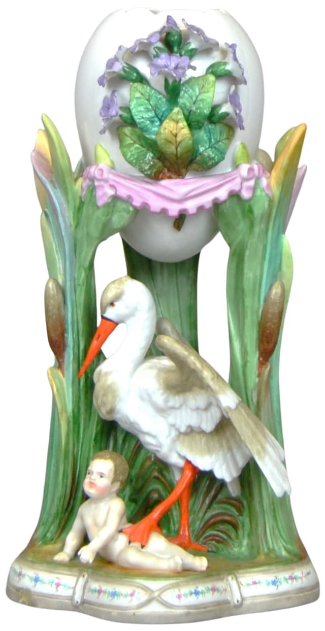 Vase Art Nouveau, white porcelain, KPM, Germany, early 20th c. - DIMENSION