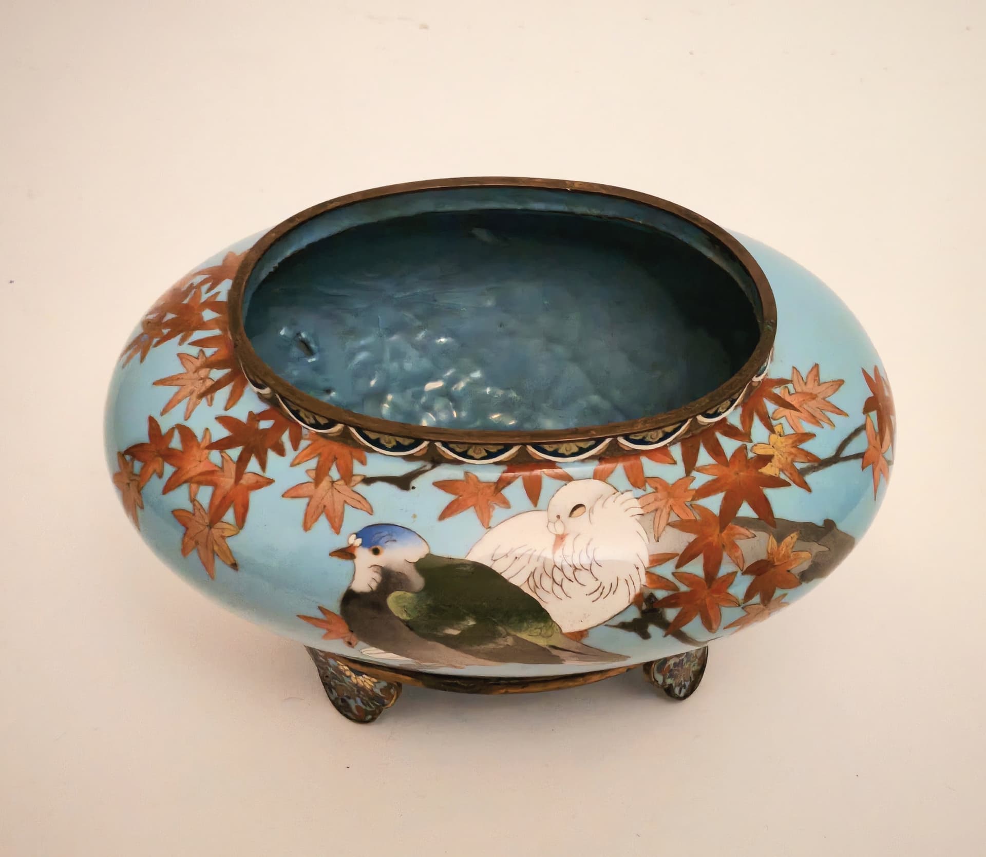 Jardinière, blue enamel, brass, Japan, 19th c. - 124115
