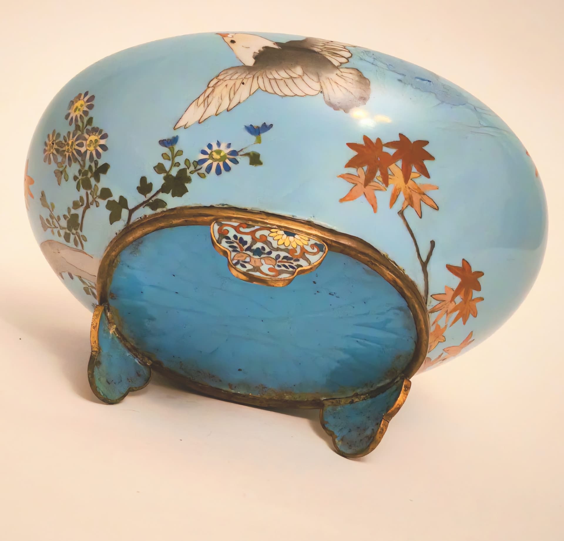 Jardinière, blue enamel, brass, Japan, 19th c. - 124118