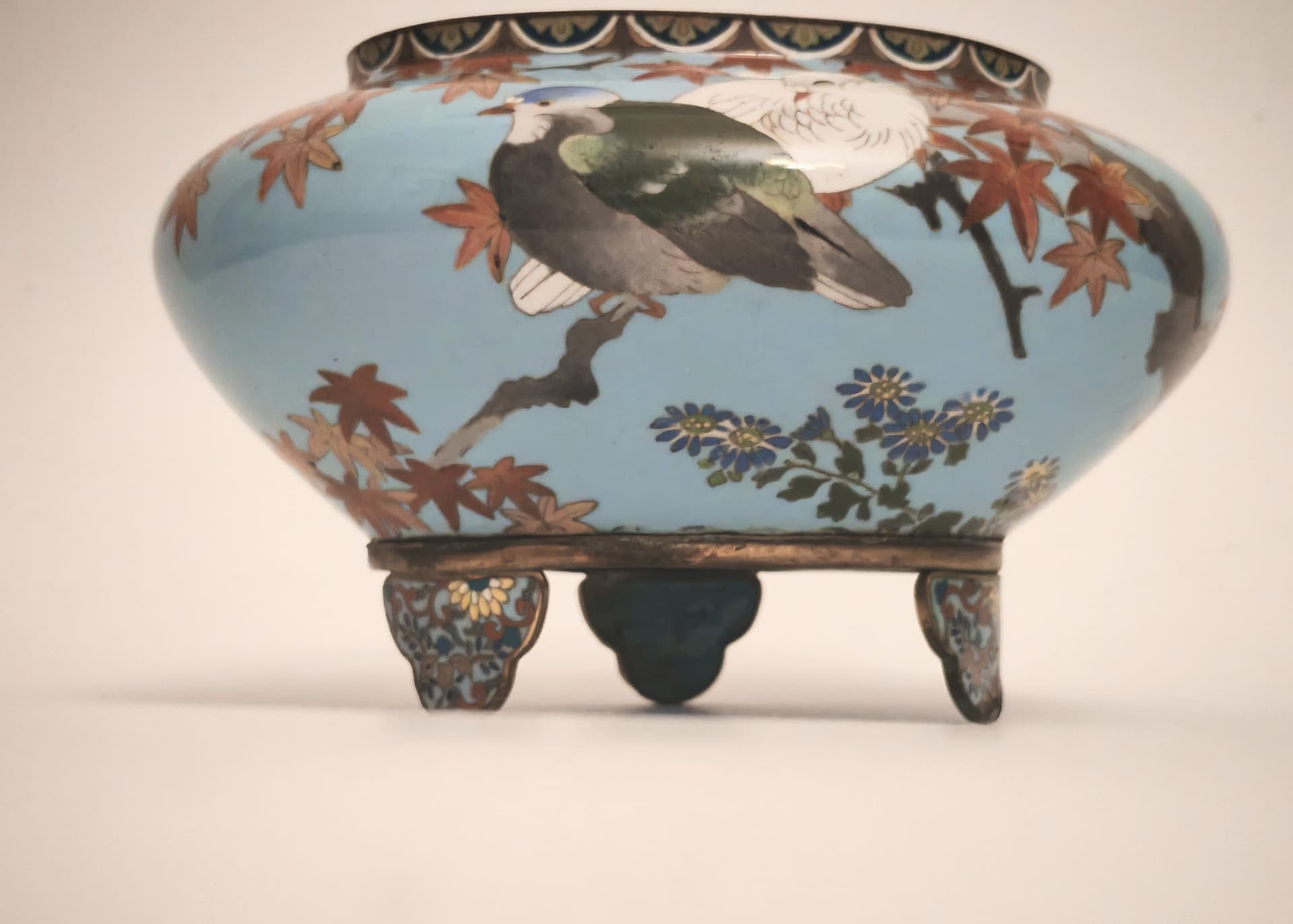 Jardinière, blue enamel, brass, Japan, 19th c. - 124111