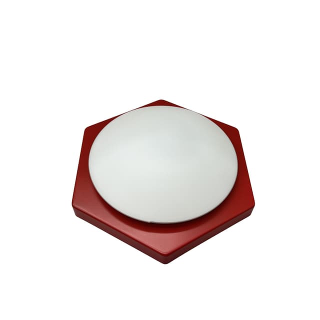 Kinkiet, Neuhaus Leuchten, czerwony, metal, szkło, proj. Rolf Kruger, Niemcy, lata 70. - WYMIARY