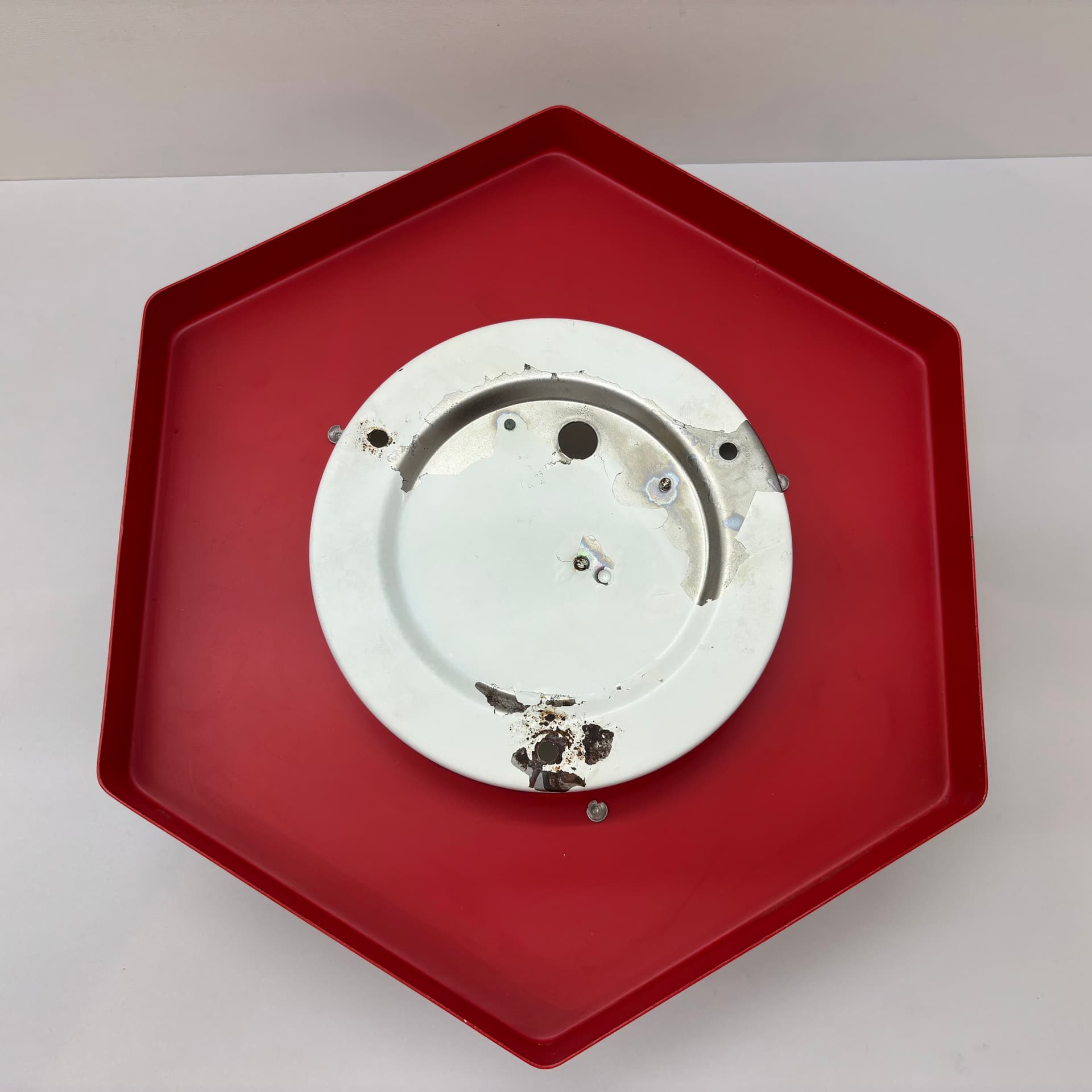 Kinkiet, Neuhaus Leuchten, czerwony, metal, szkło, proj. Rolf Kruger, Niemcy, lata 70. - 124260