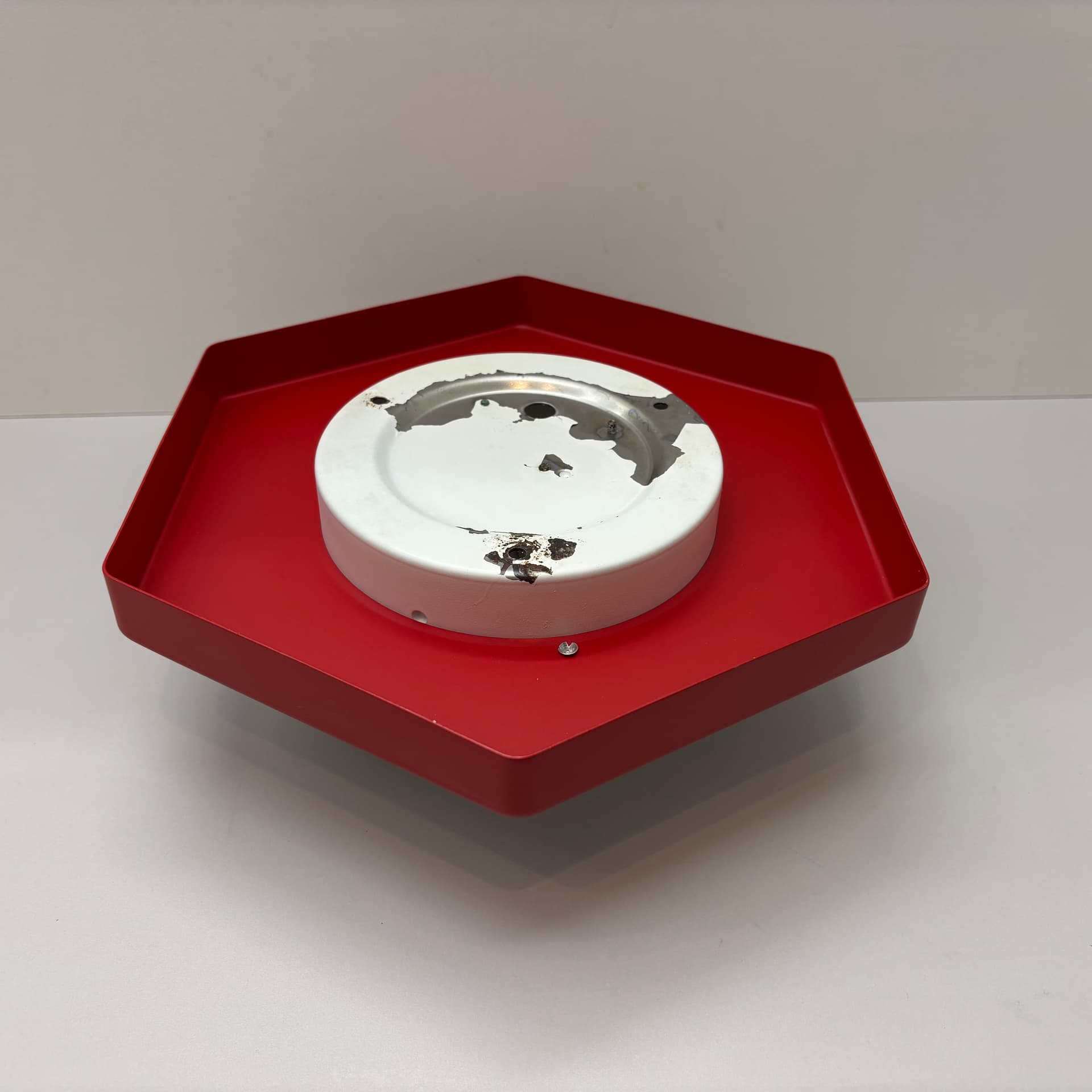 Kinkiet, Neuhaus Leuchten, czerwony, metal, szkło, proj. Rolf Kruger, Niemcy, lata 70. - 124261