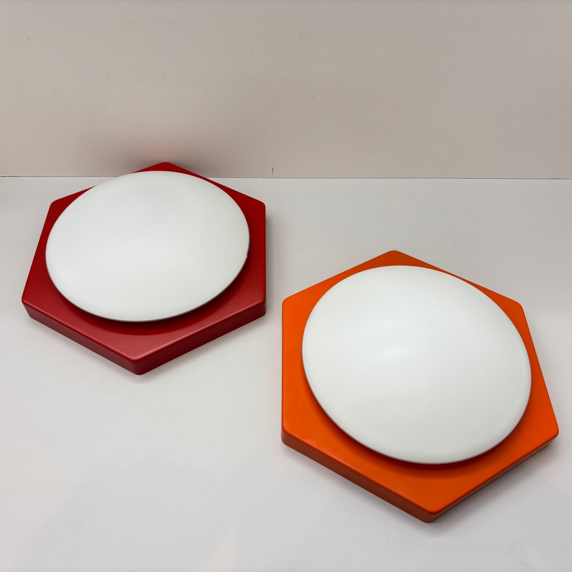 Pair of wall sconces, multicolor, by R. Kruger, Germany, 1970s. - 124285