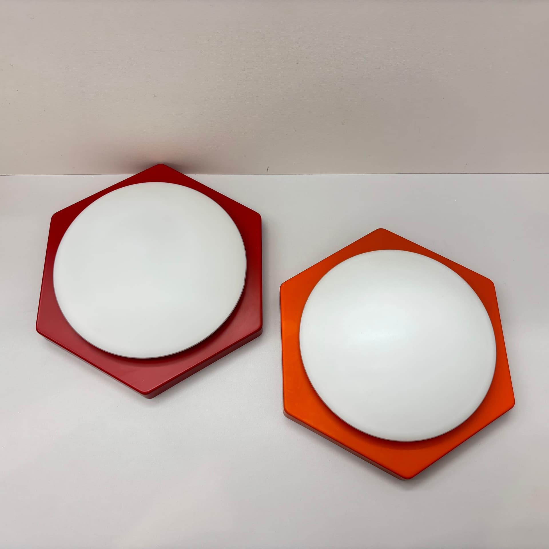 Pair of wall sconces, multicolor, by R. Kruger, Germany, 1970s. - 124280