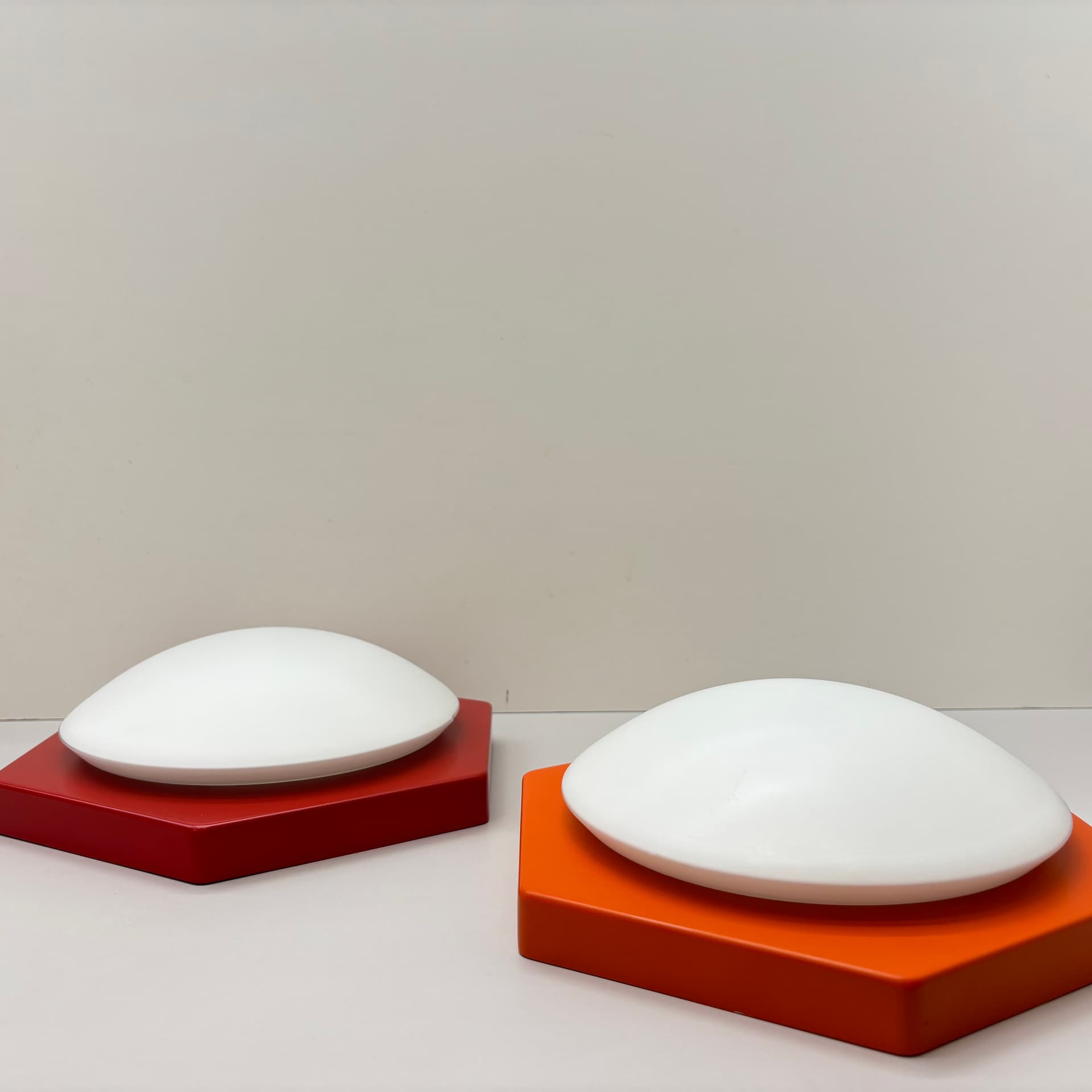 Pair of wall sconces, multicolor, by R. Kruger, Germany, 1970s. - 124281