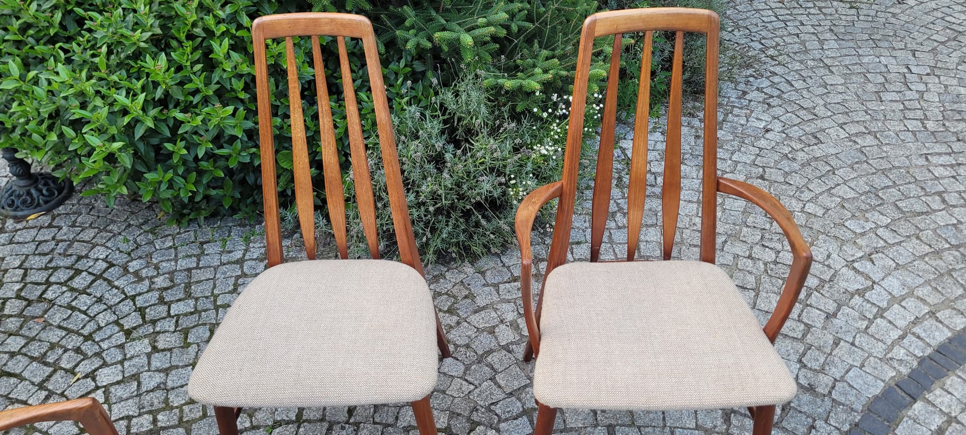 Set of chairs Eva, light brown rosewood, by N. Koefoed, Denmark, 1960s. - 124554