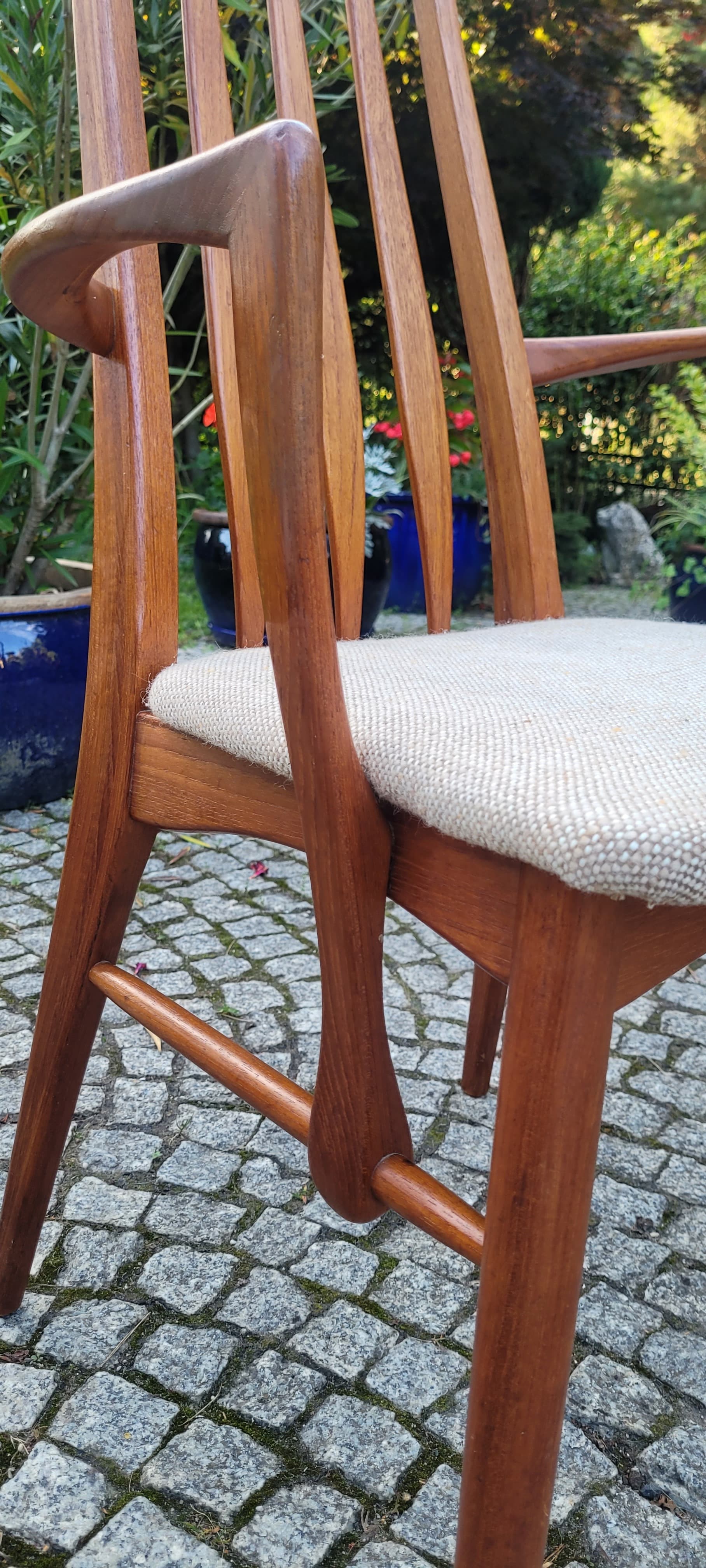 Set of chairs Eva, light brown rosewood, by N. Koefoed, Denmark, 1960s. - 124548