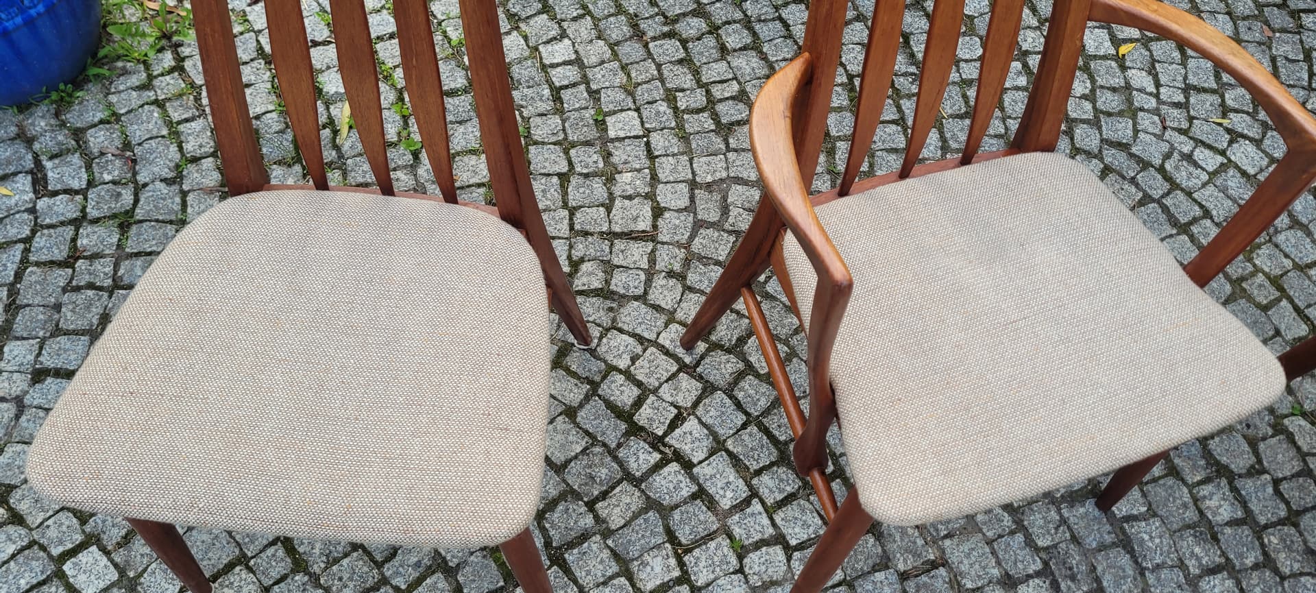 Set of chairs Eva, light brown rosewood, by N. Koefoed, Denmark, 1960s. - 124555