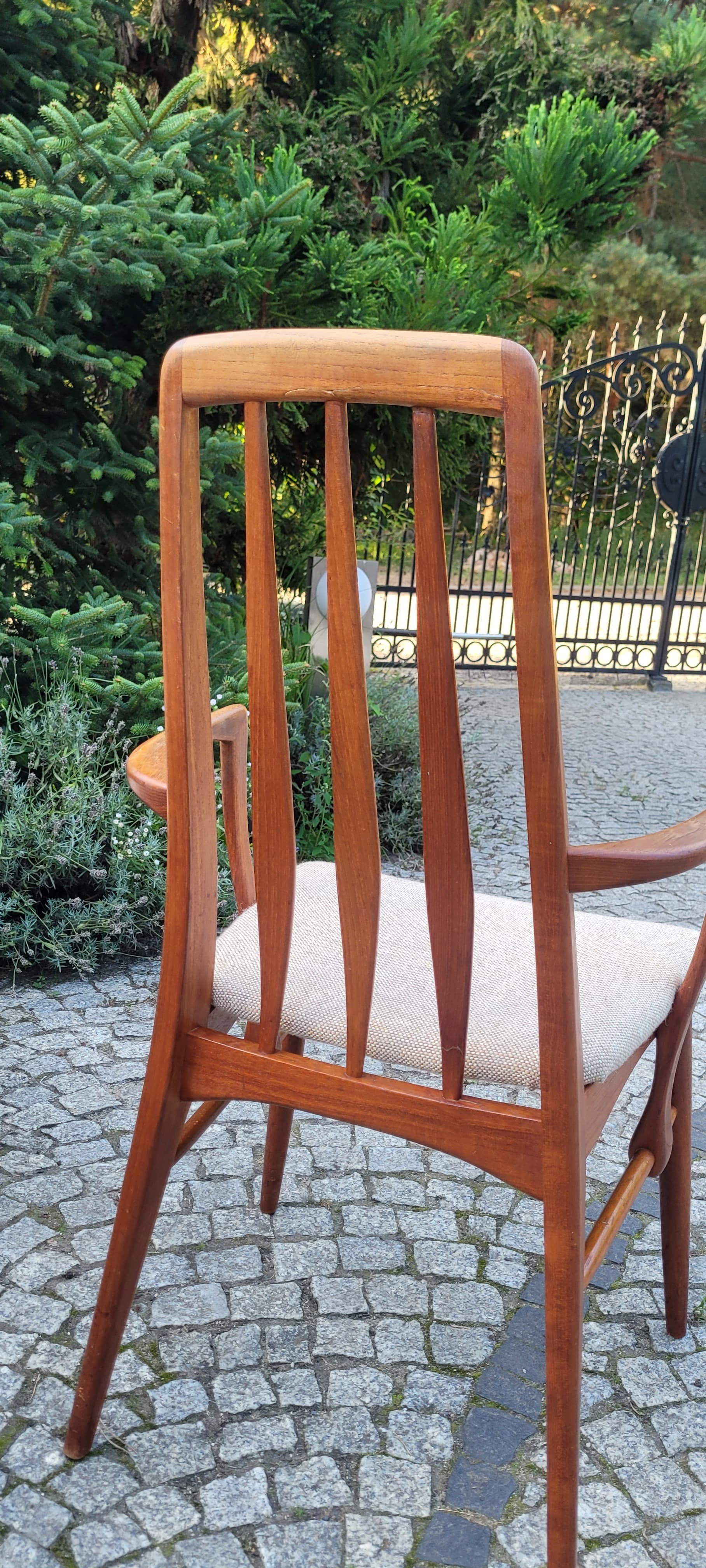Set of chairs Eva, light brown rosewood, by N. Koefoed, Denmark, 1960s. - 124551