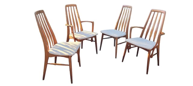 Set of chairs Eva, light brown rosewood, by N. Koefoed, Denmark, 1960s. - DIMENSION