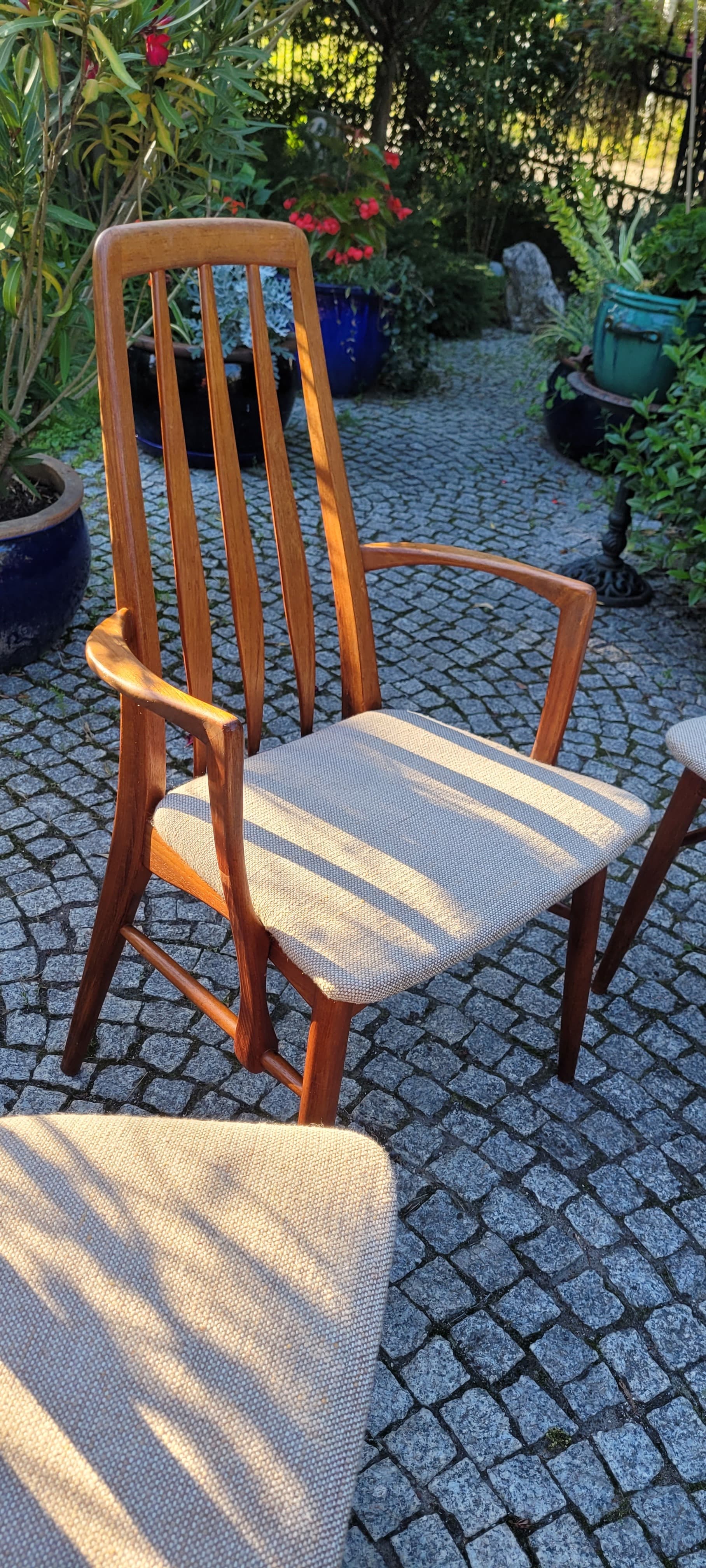 Set of chairs Eva, light brown rosewood, by N. Koefoed, Denmark, 1960s. - 124550