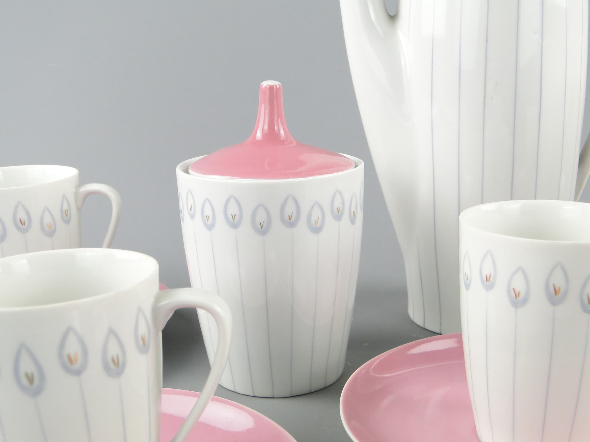 Serwis kawowy 'Goplana',  tulipany, Ćmielów l. 60 W. Potacki - 124923