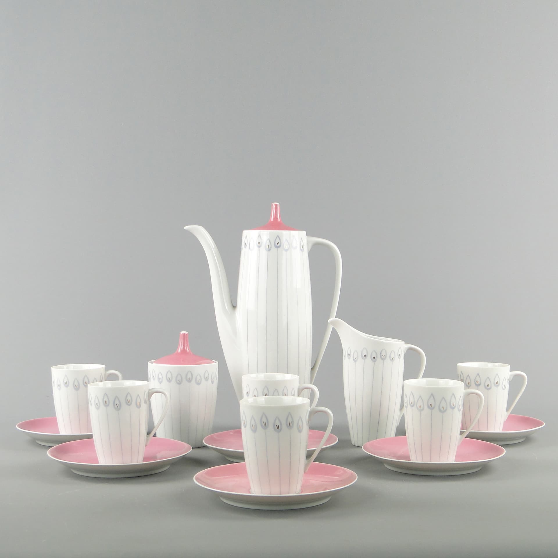 Serwis kawowy 'Goplana',  tulipany, Ćmielów l. 60 W. Potacki - 124916