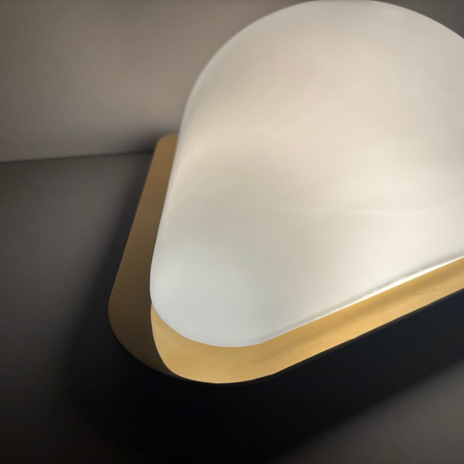 Wall light, golden brass, Sölken Leuchten, Germany, 1980s. - 124986