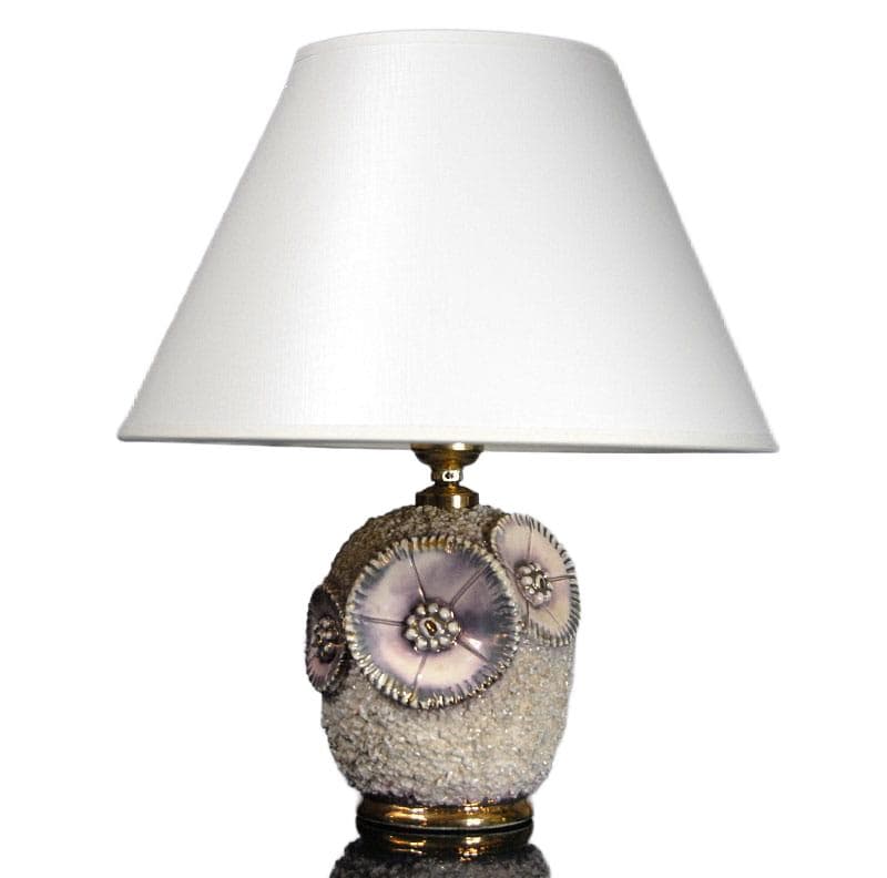 Beżowa ceramiczna lampa stołowa, Francja, lata 50. - 8392