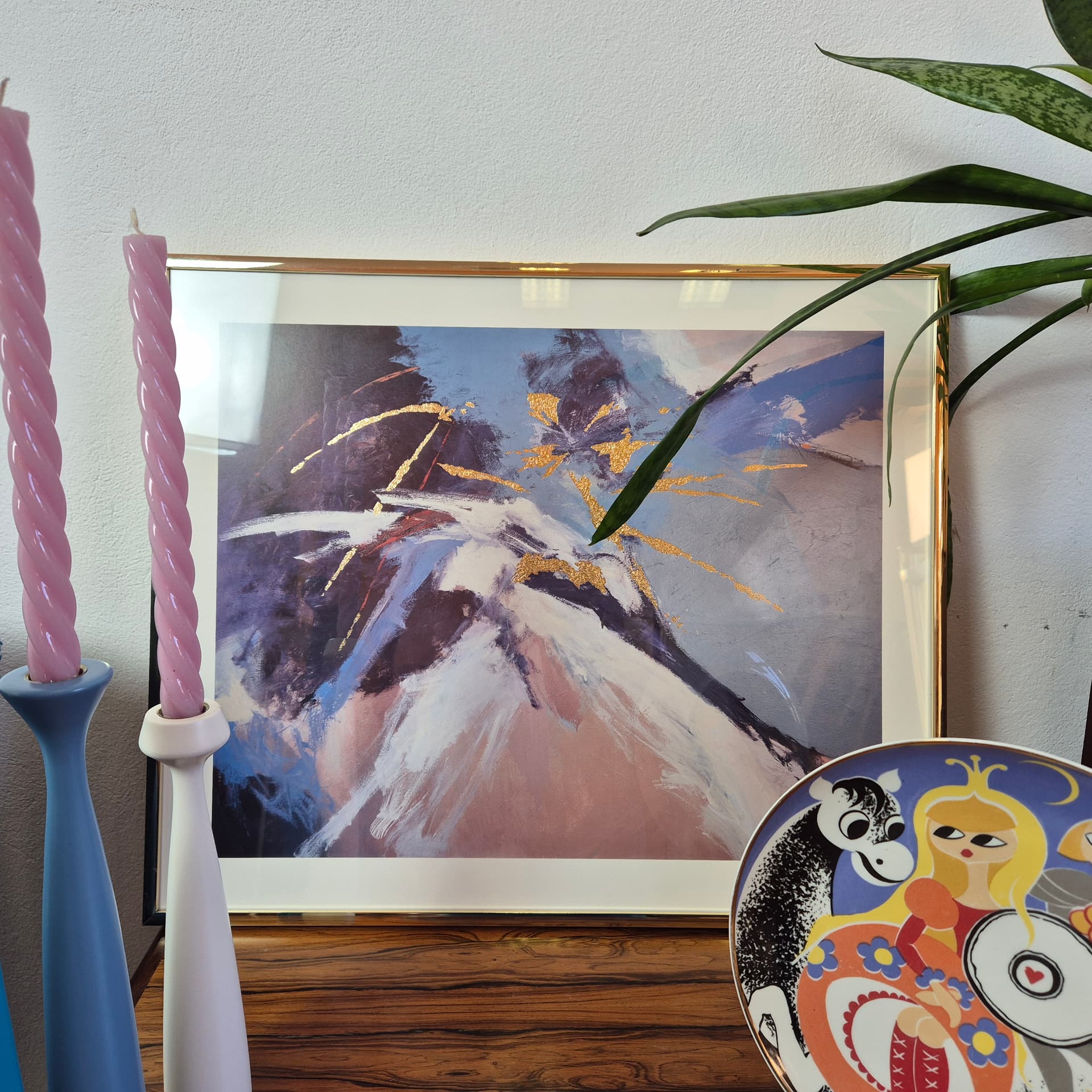 Wydruk na płótnie abstrakcyjny, multikolor, Niemcy, lata 90. - 125133