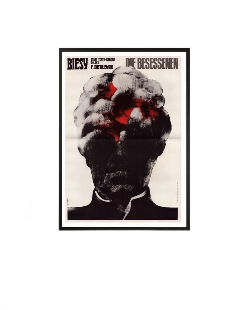 Plakat Biesy 40x28 cm, multikolor, papier, aut. W. Świerzy, Polska, lata 70.