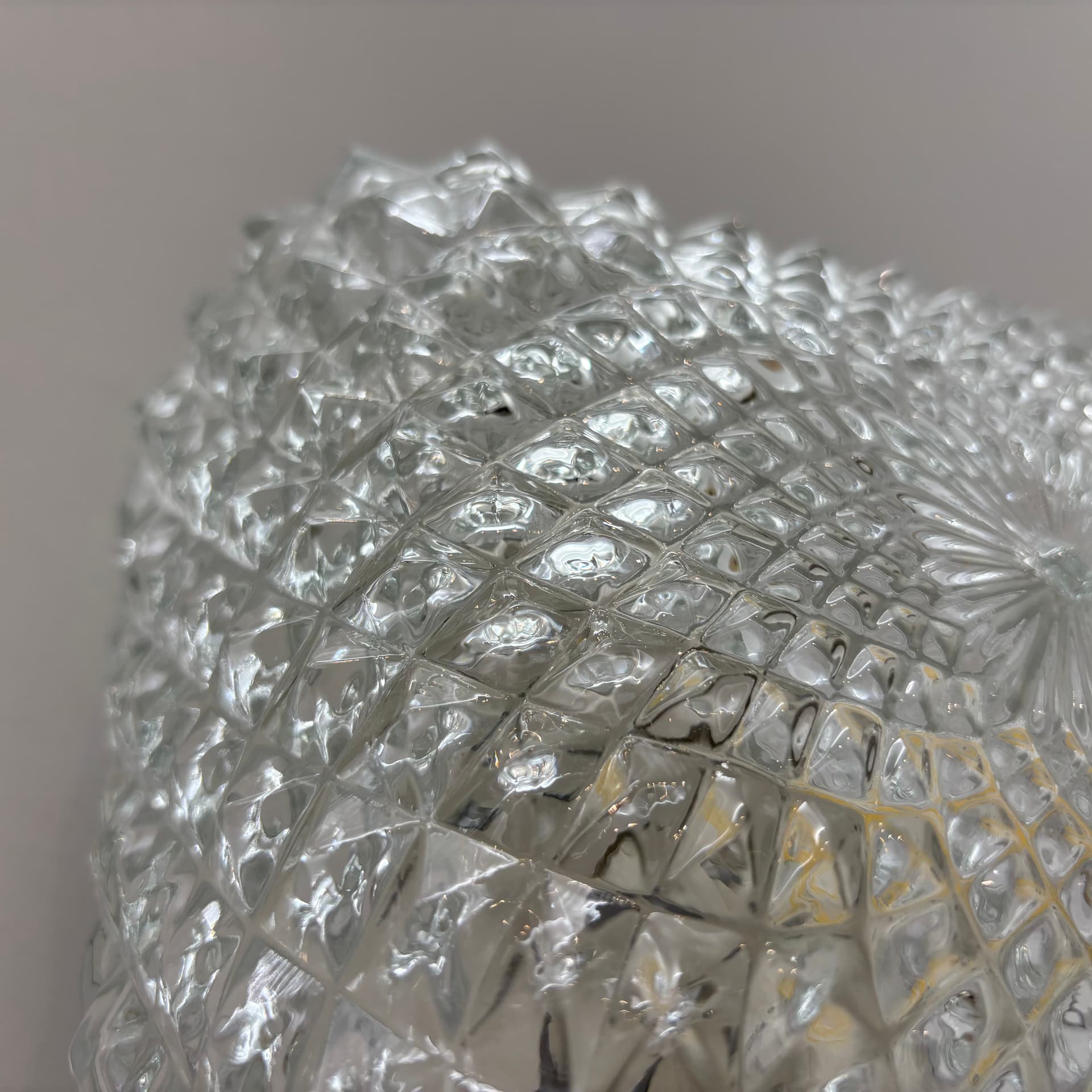 Kinkiet, transparent szkło, metal, Belgia, lata 90. - 125387