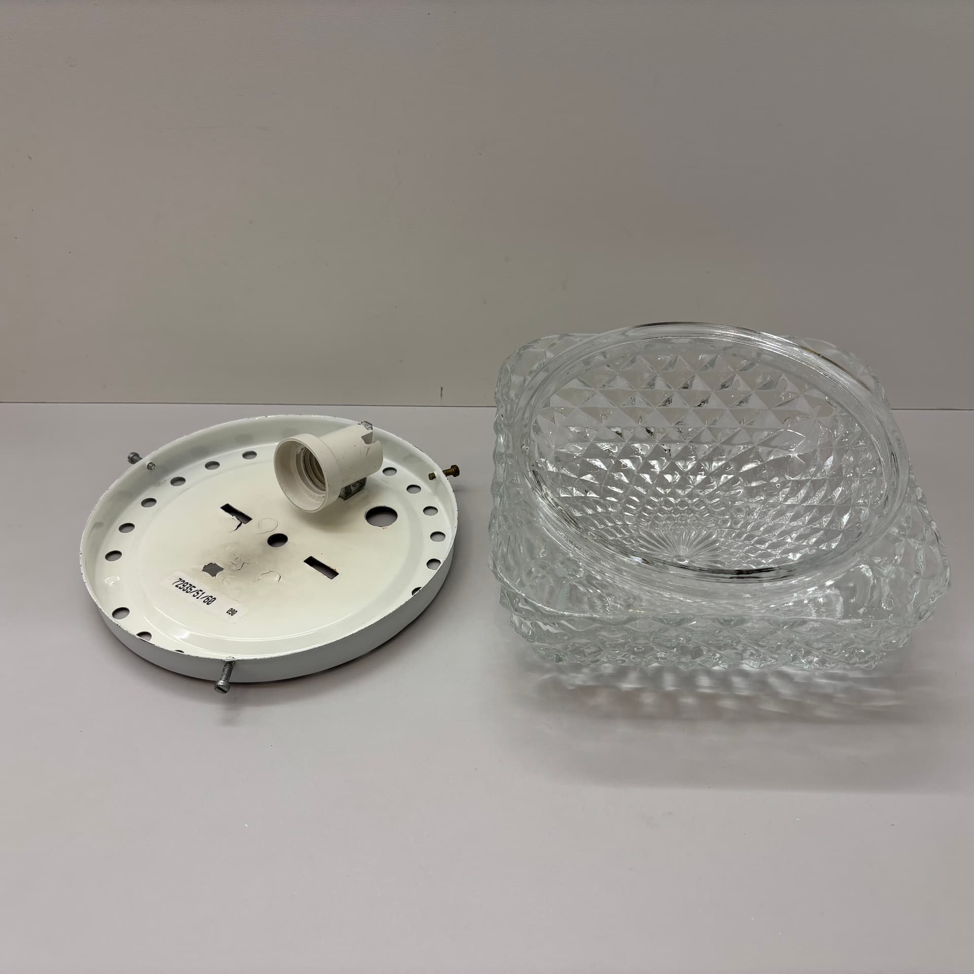 Kinkiet, transparent szkło, metal, Belgia, lata 90. - 125396