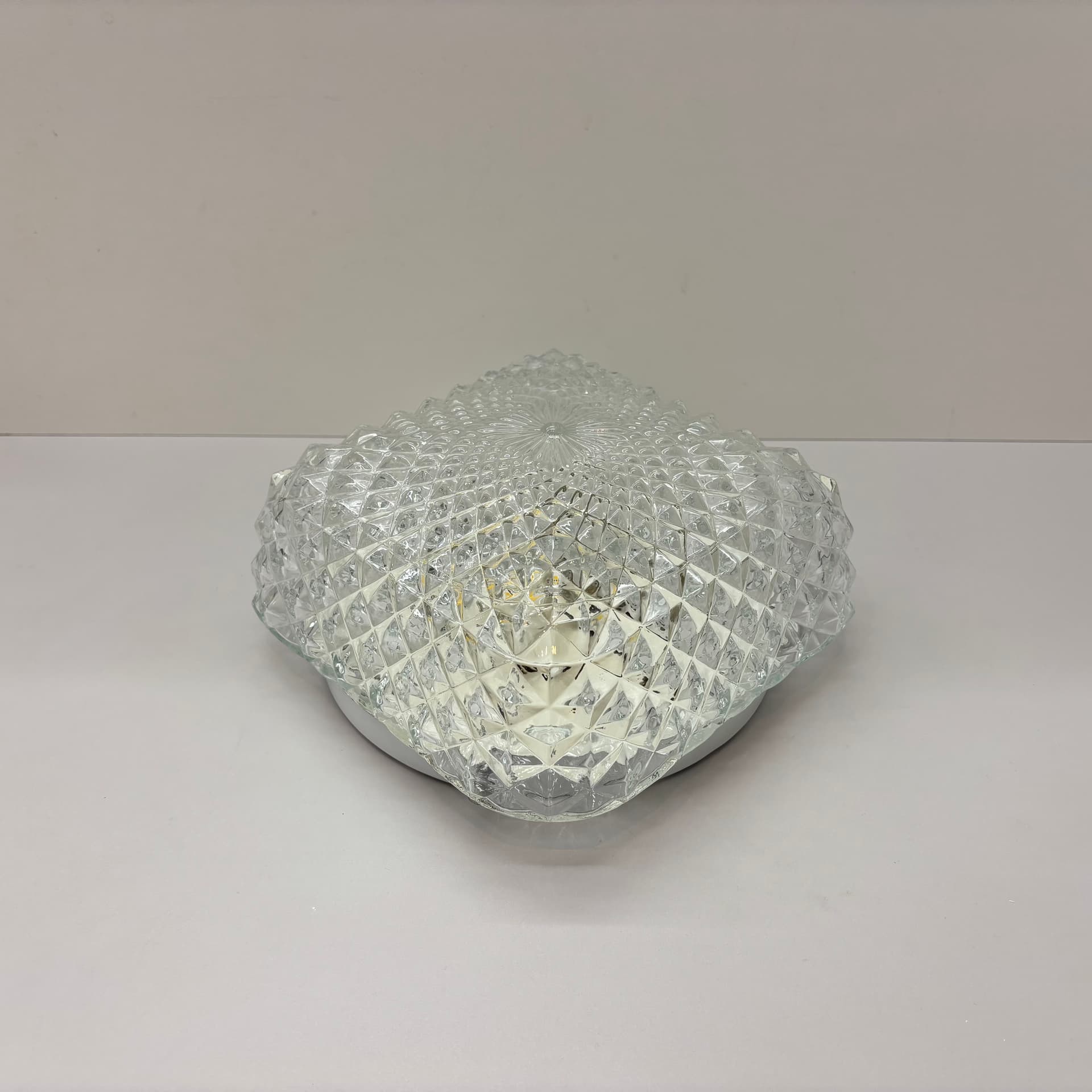 Kinkiet, transparent szkło, metal, Belgia, lata 90. - 125388