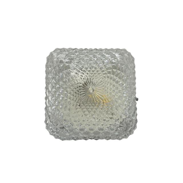 Kinkiet, transparent szkło, metal, Belgia, lata 90. - WYMIARY