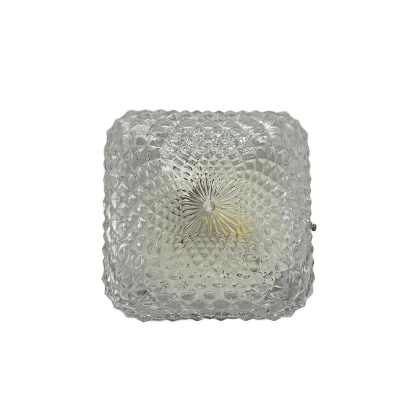 Kinkiet, transparent szkło, metal, Belgia, lata 90.