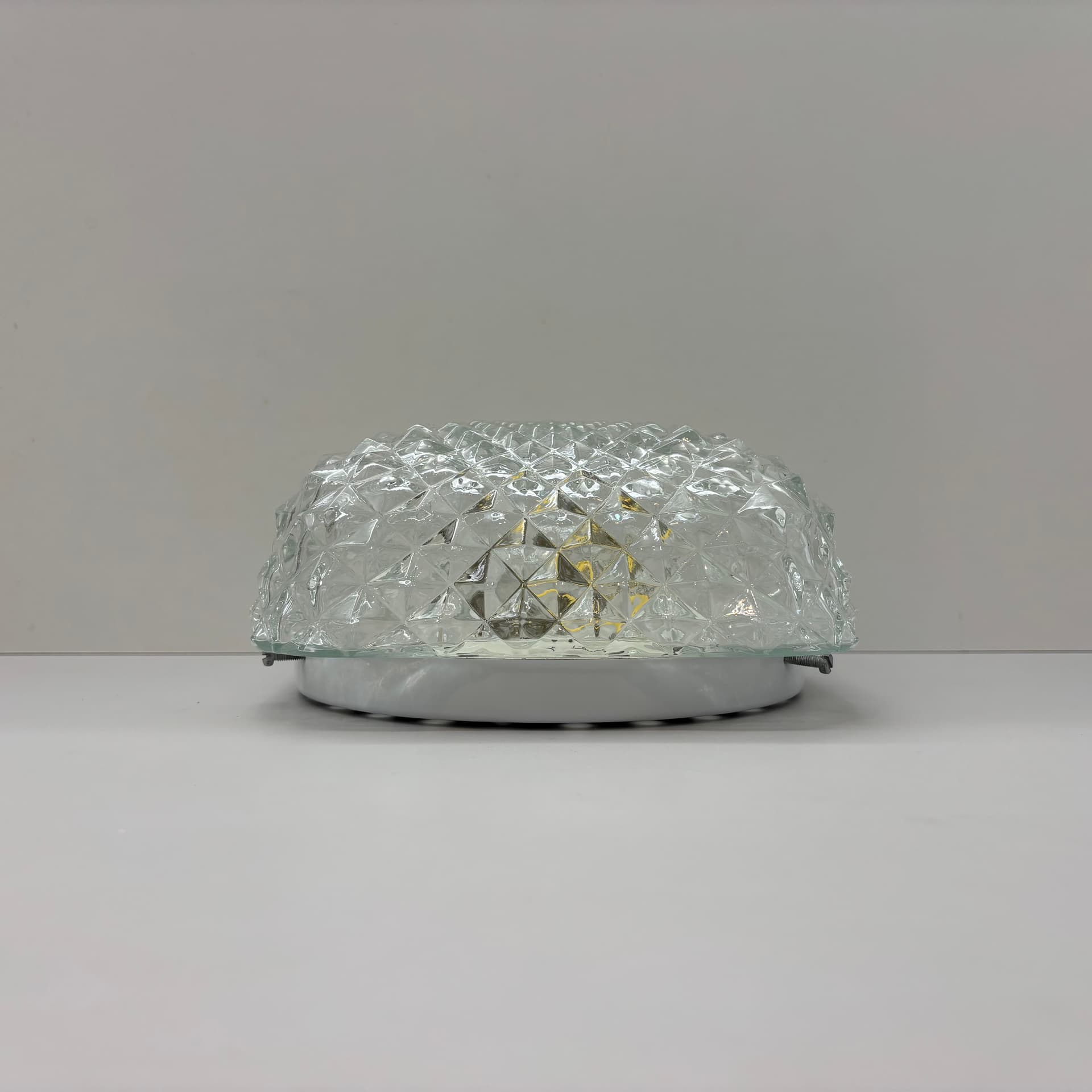 Kinkiet, transparent szkło, metal, Belgia, lata 90. - 125386