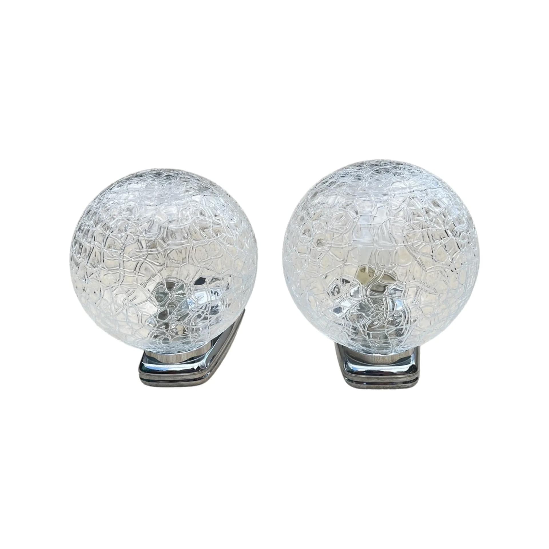 Para kinkietów DusselPlastic, szkło transparentne, Niemcy, lata 80. - 126377