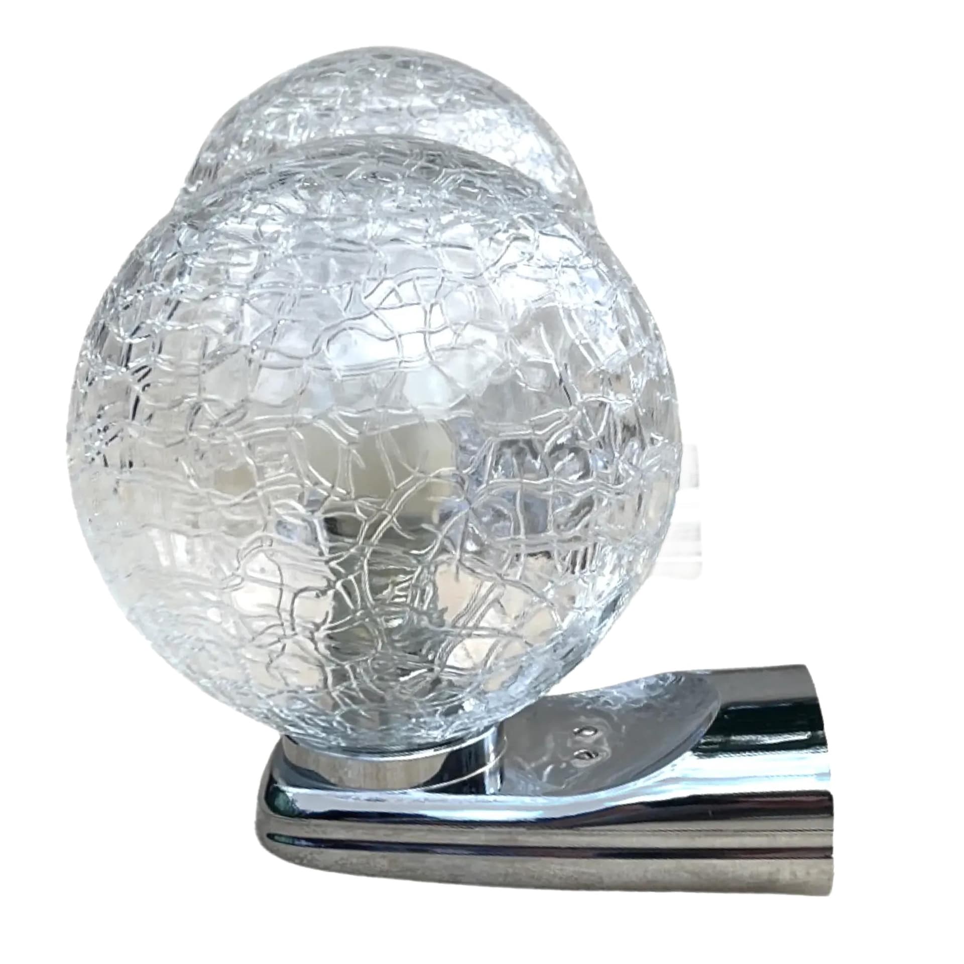 Para kinkietów DusselPlastic, szkło transparentne, Niemcy, lata 80.