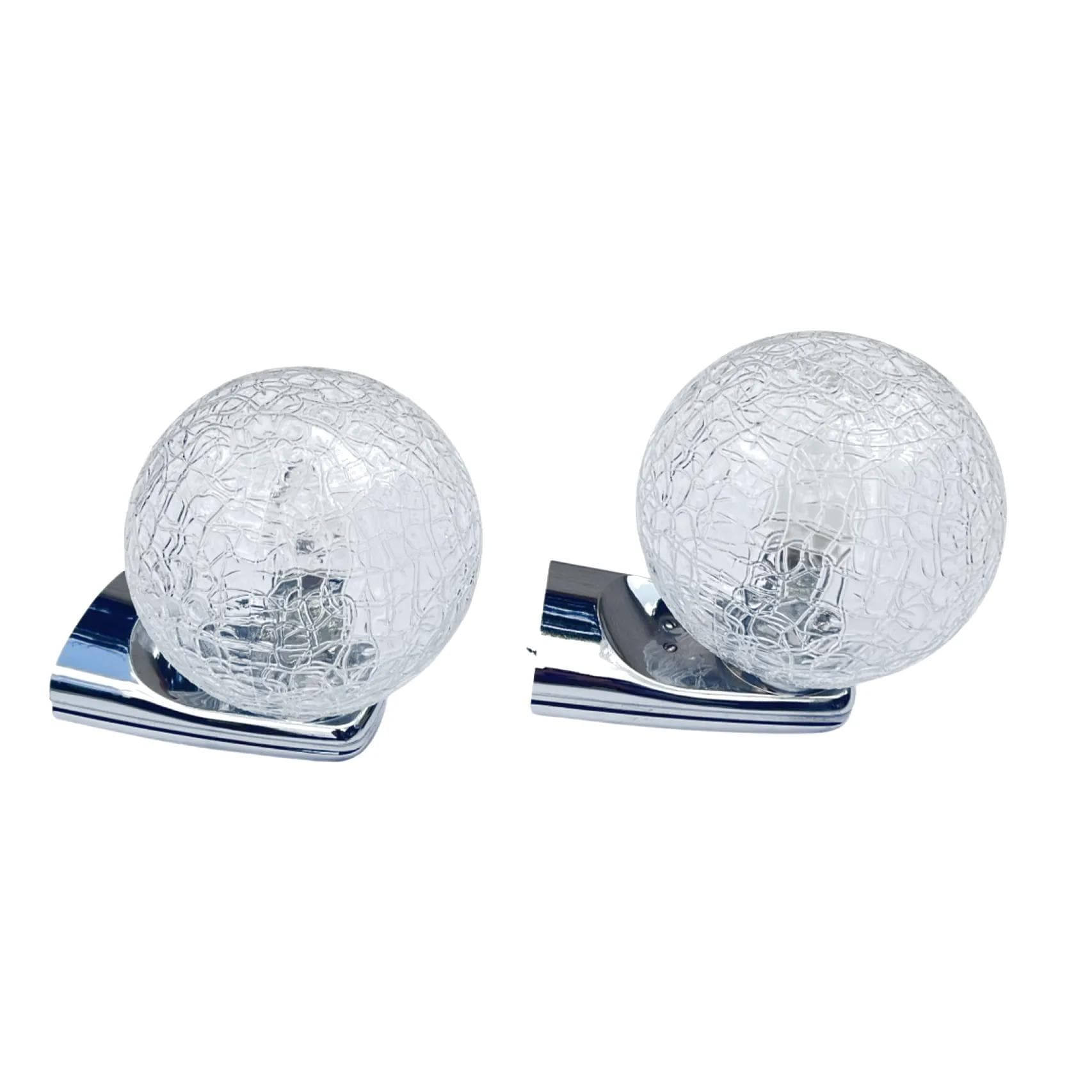 Para kinkietów DusselPlastic, szkło transparentne, Niemcy, lata 80. - 126375