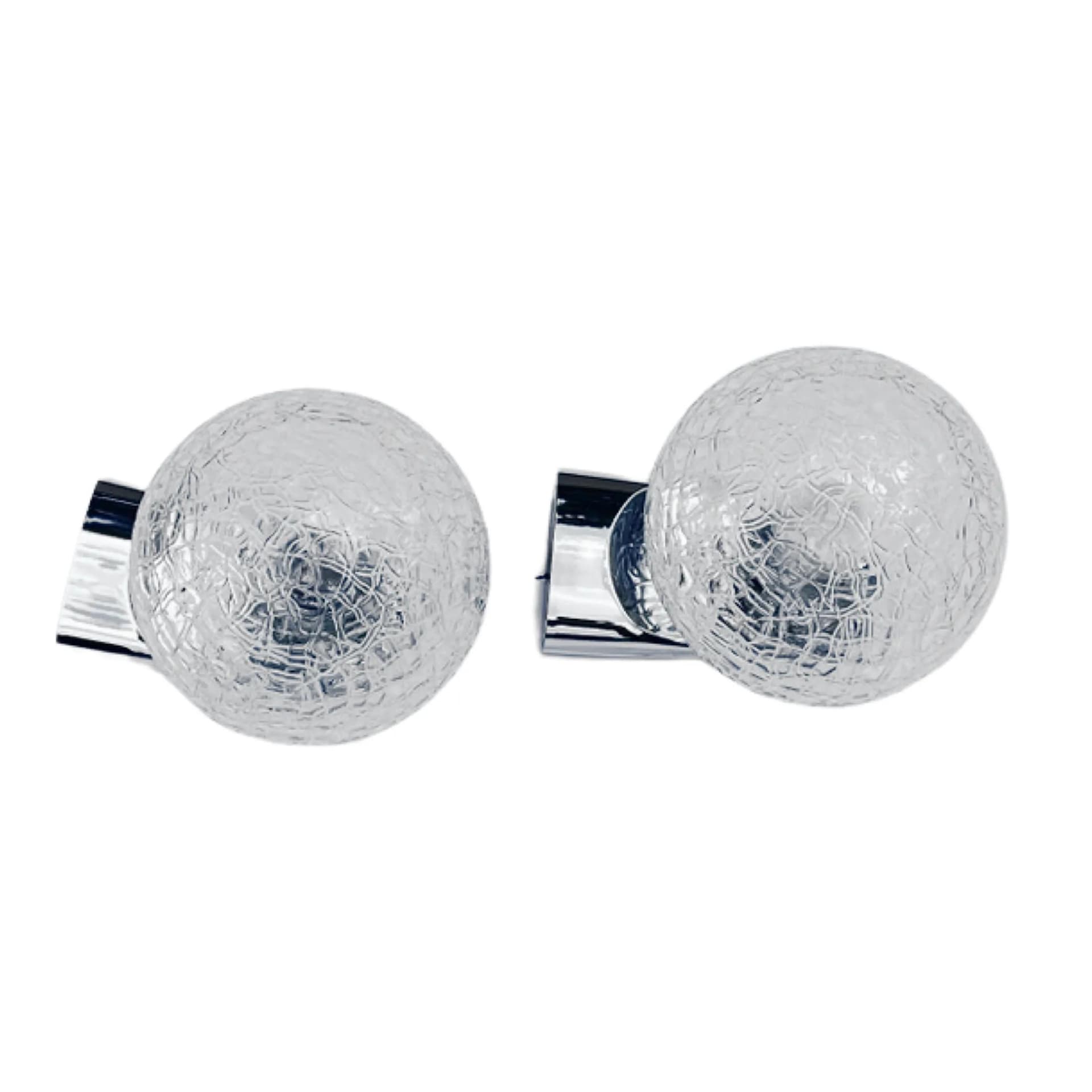 Para kinkietów DusselPlastic, szkło transparentne, Niemcy, lata 80. - 126378