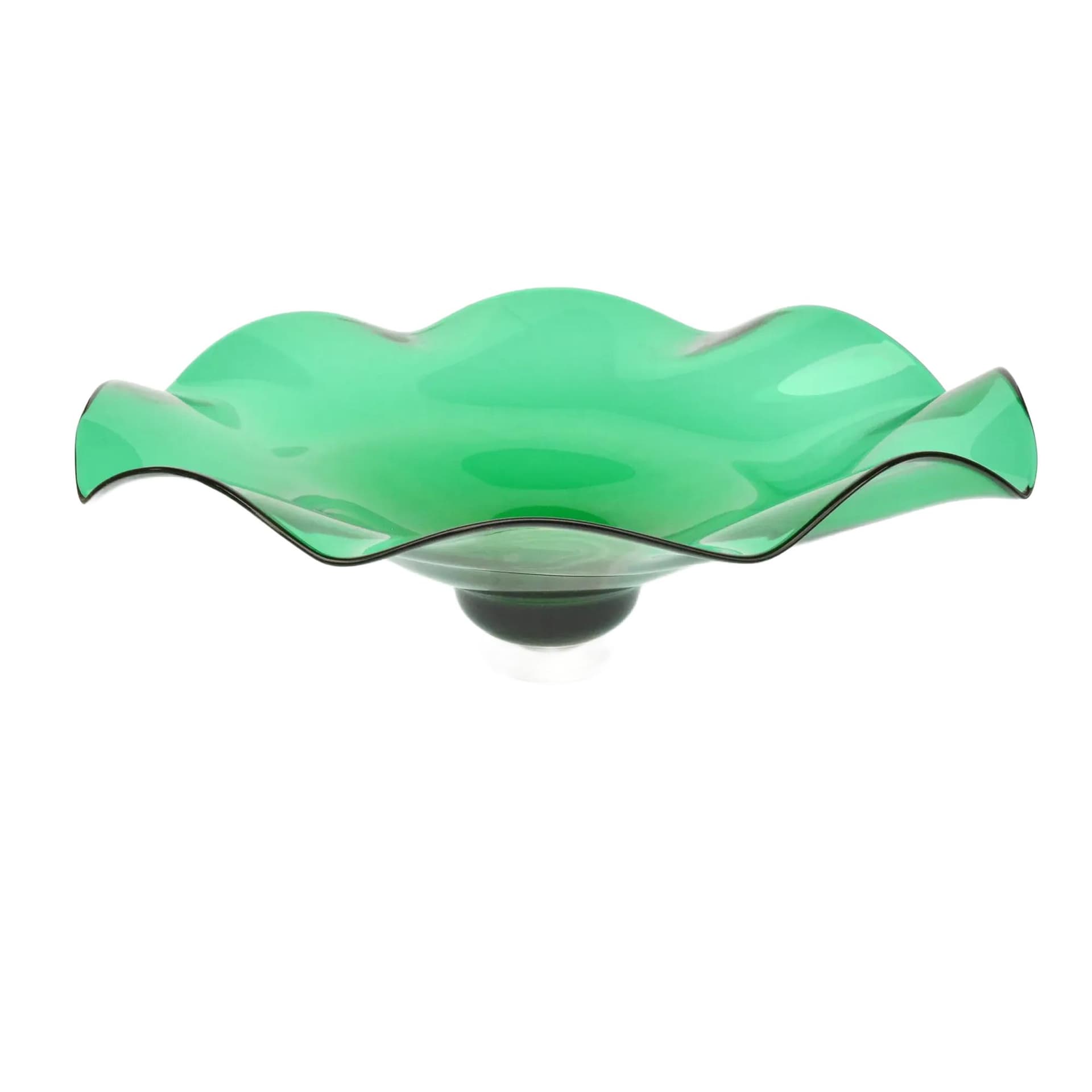 Bowl, white green, glass, Harrachov, Czechoslovakia, 1960s.