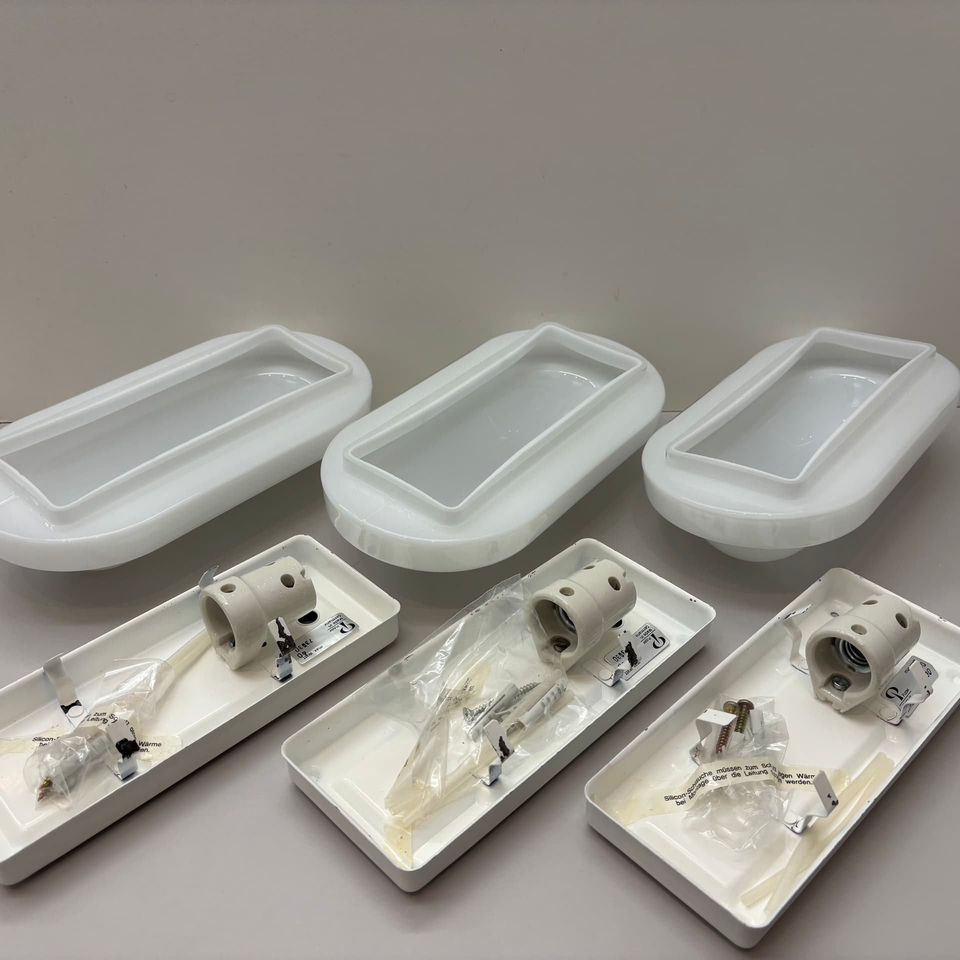 Set of wall sconces, white, Peill&Putzler, Germany, 1970s. - 125465