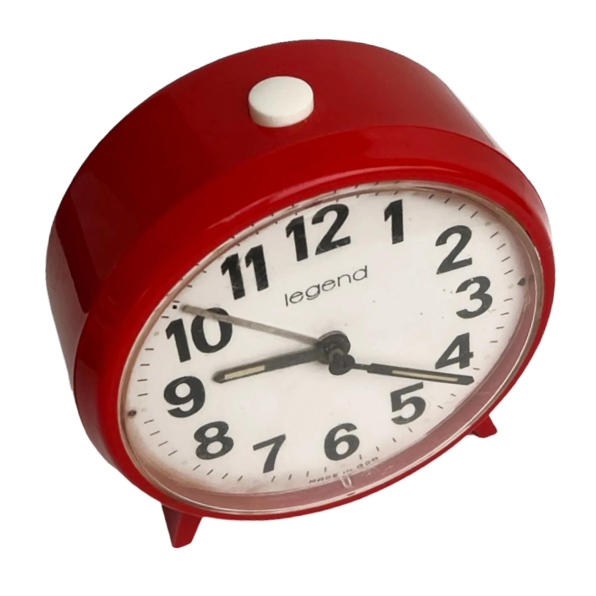 Budzik Legend, czerwony, plastik, VEB Uhrenwerke Ruhla, Niemcy, lata 70. - 126327
