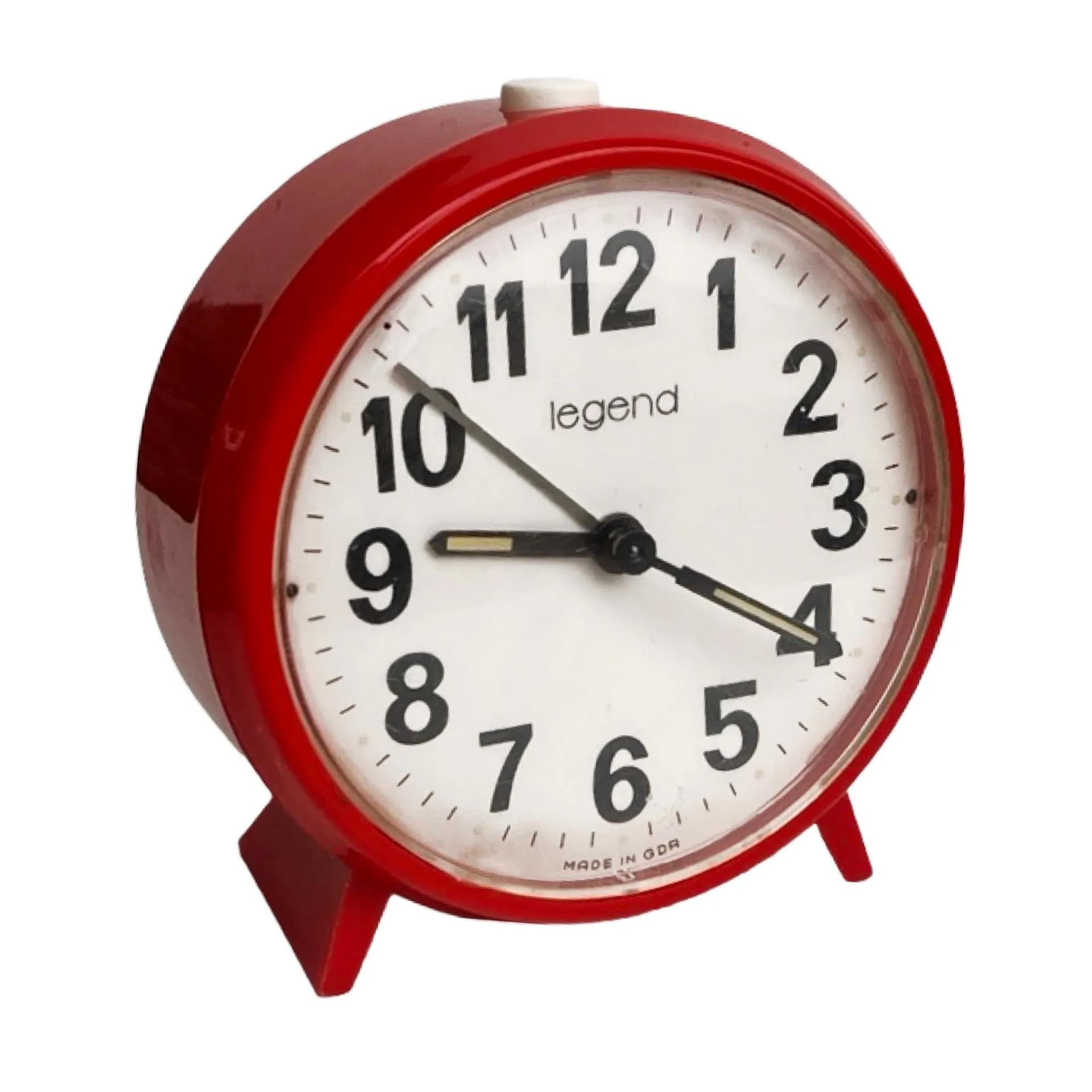 Budzik Legend, czerwony, plastik, VEB Uhrenwerke Ruhla, Niemcy, lata 70. - 126329