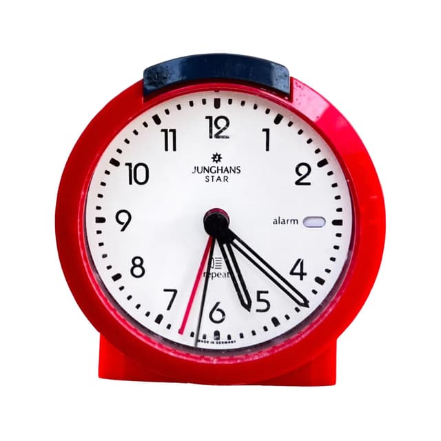 Budzik Star, multikolor, plastik, Junghans, Niemcy, lata 80. - WYMIARY