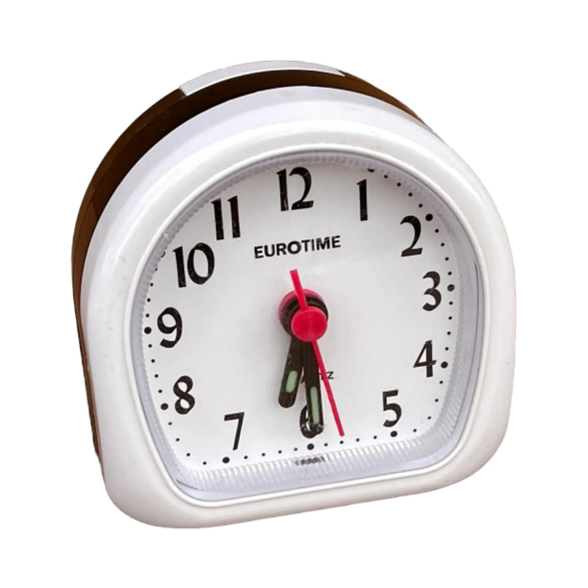 Budzik Eurotime, biały, plastik, Niemcy, lata 80. - 126099