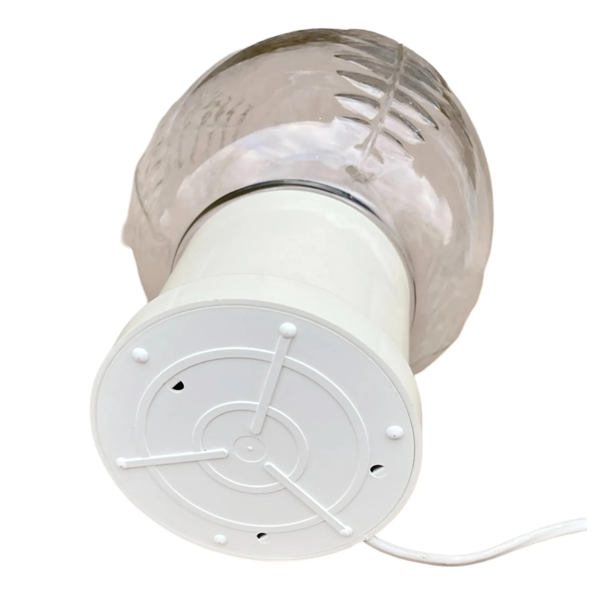 Lampka nocna modernistyczna, biały, szkło transparentne, plastik beżowy, Massive, Belgia, lata 70. - 126080