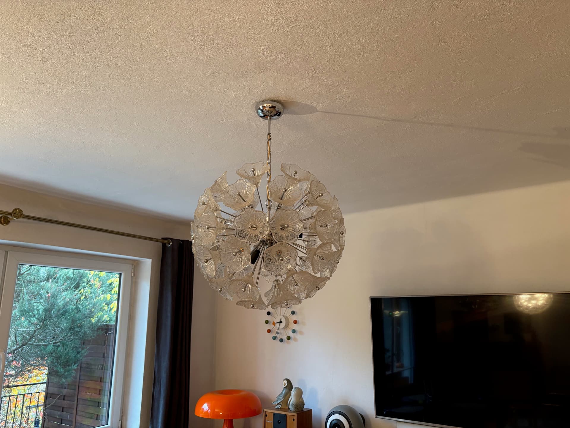 Żyrandol, szkło transparentne, proj. P. Venini, VeArt, Włochy, lata 60. - 125892