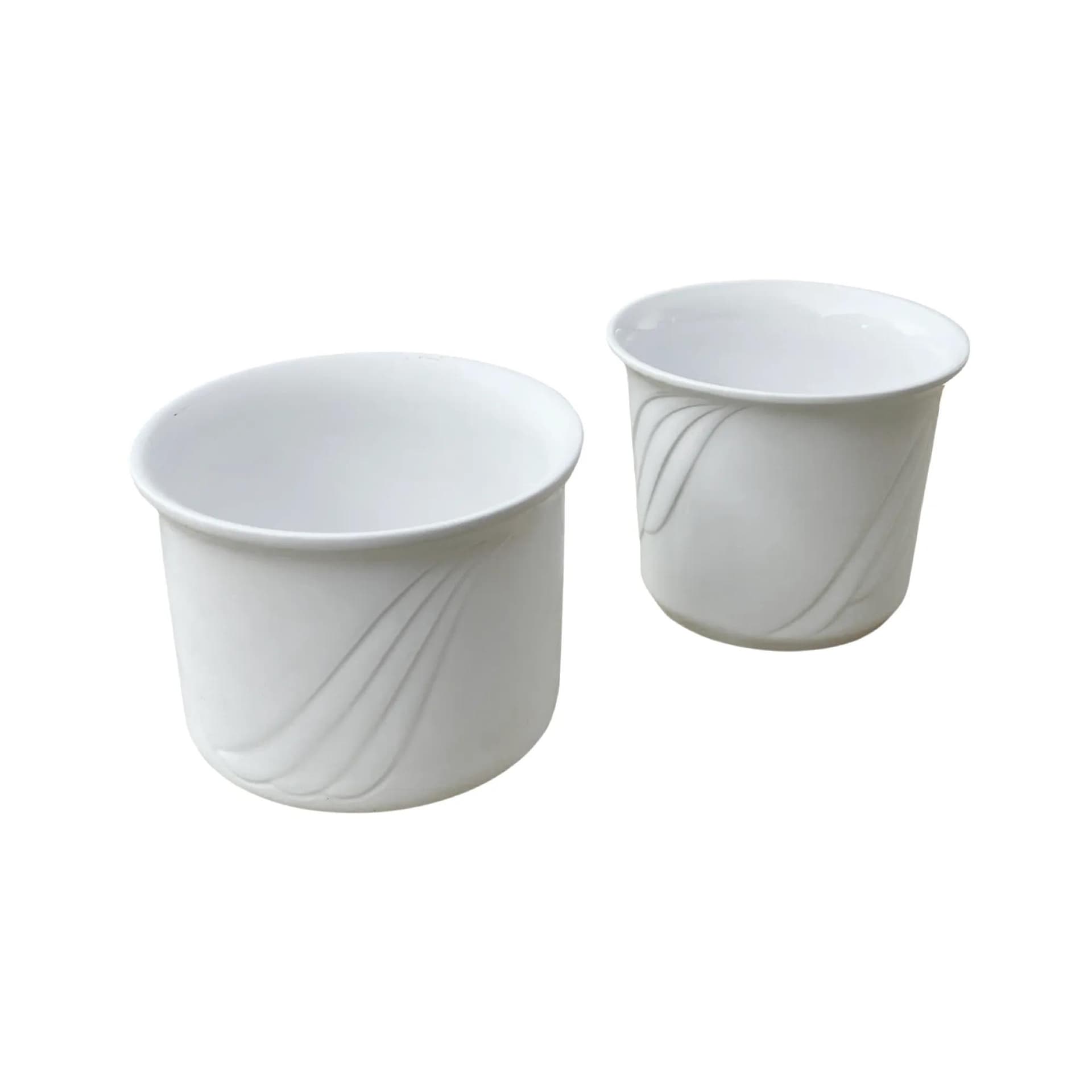 Para osłonek ceramicznych, biały, Duemler & Breiden, Niemcy, lata 70. - 126070