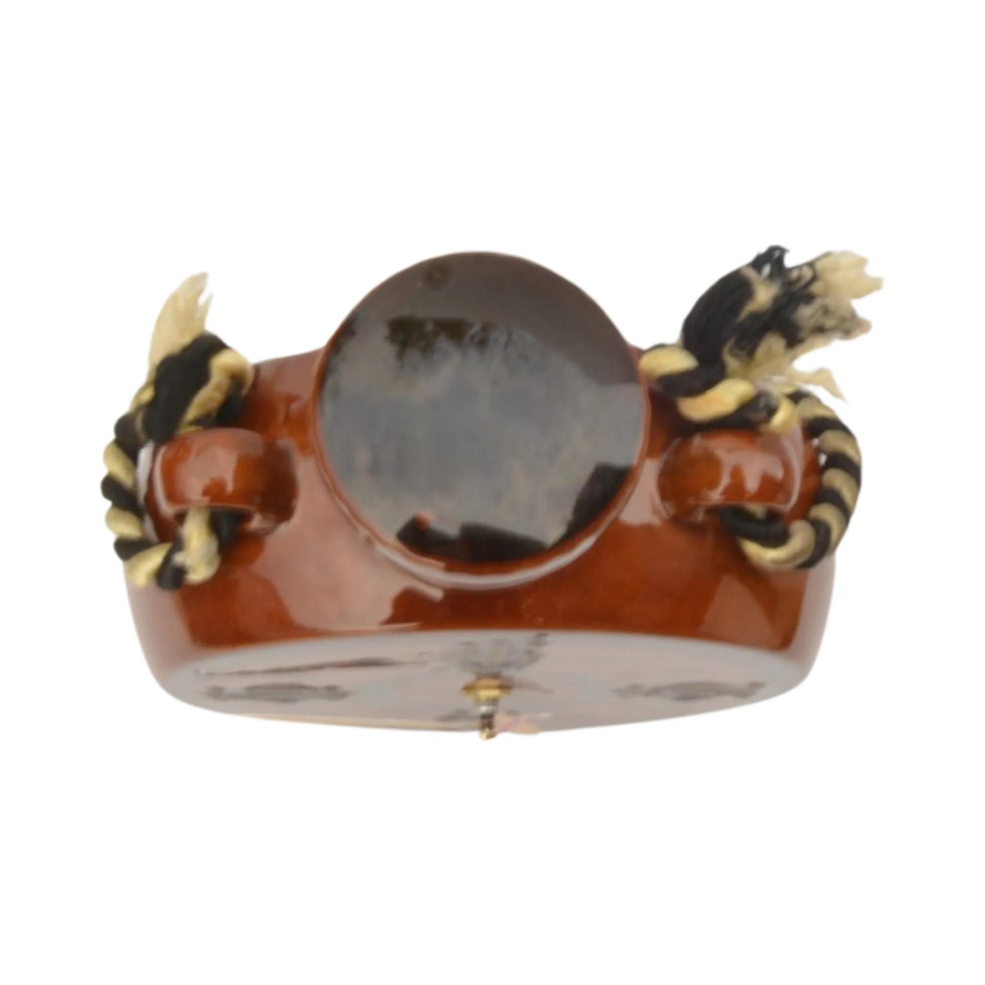 Zegar ścienny bukłak, brązowy, porcelana, UPG Halle, Niemcy, lata 70. - 126026