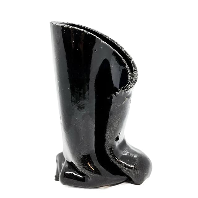 Wazon Lorenzo, czarny, ceramika, Lorenzo, Włochy, lata 70. - WYMIARY