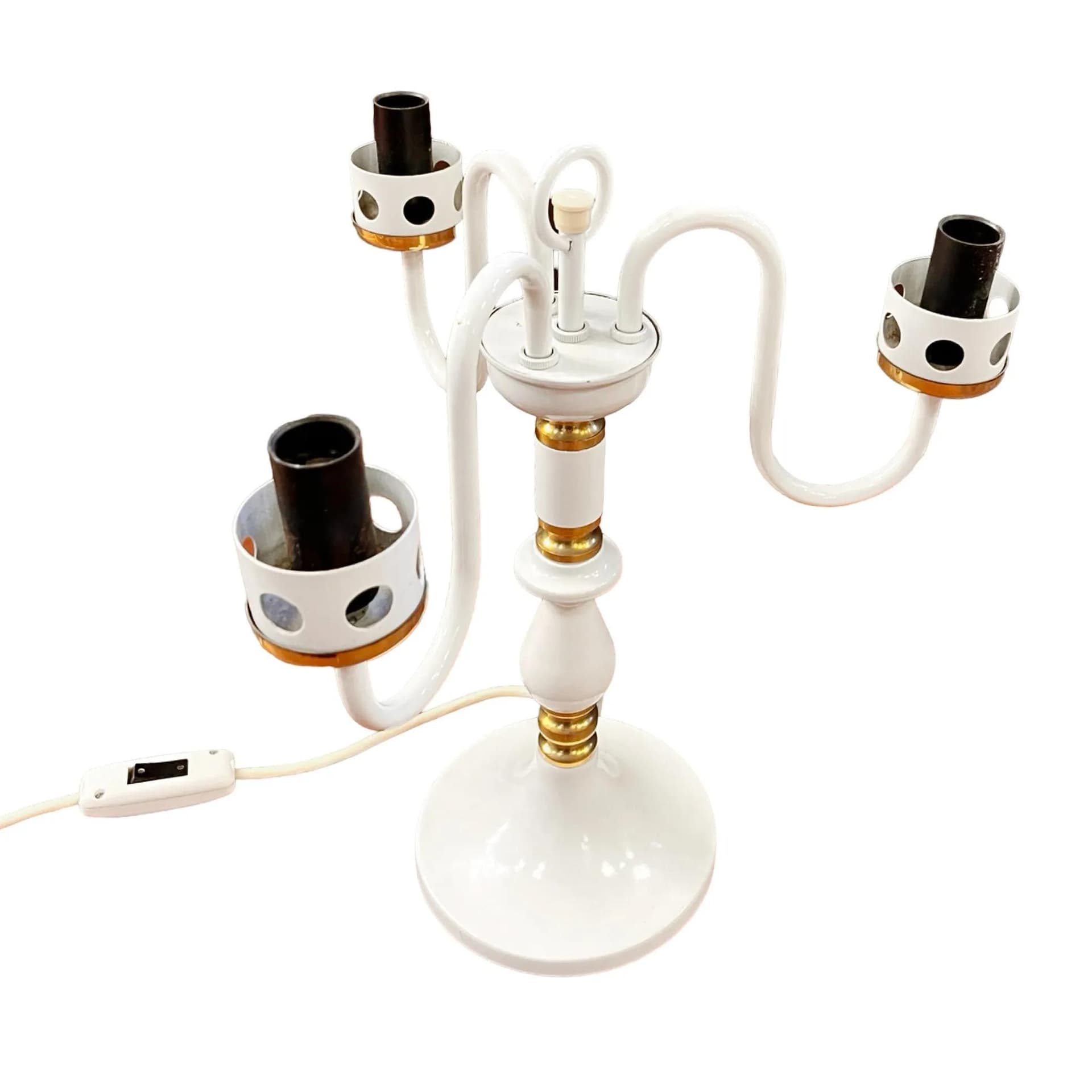 Lampa stołowa Z7307, biały, metal szkło, Czechosłowacja, lata 70. - 126002